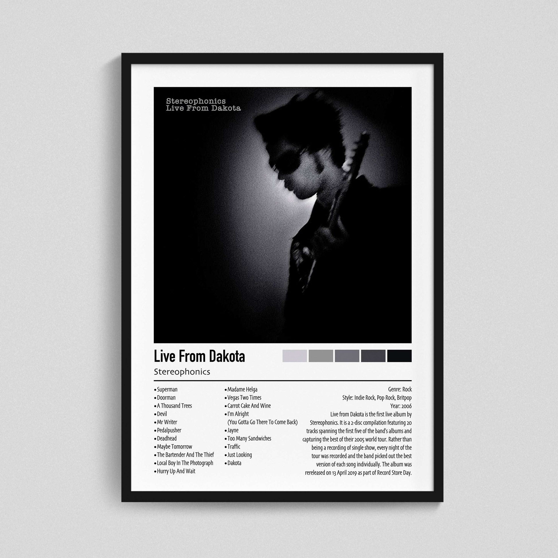 Stereophonics | Live From Dakota | Custom Album Cover Poster Print