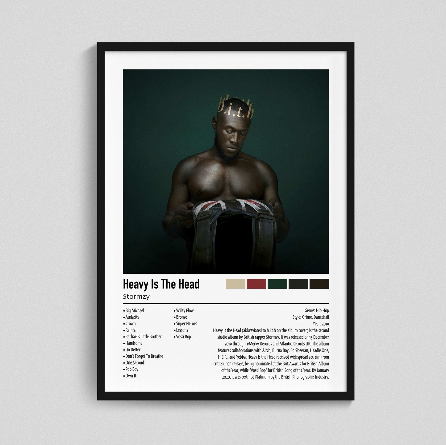 Stormzy | Heavy Is The Head | Custom Album Cover Poster Print