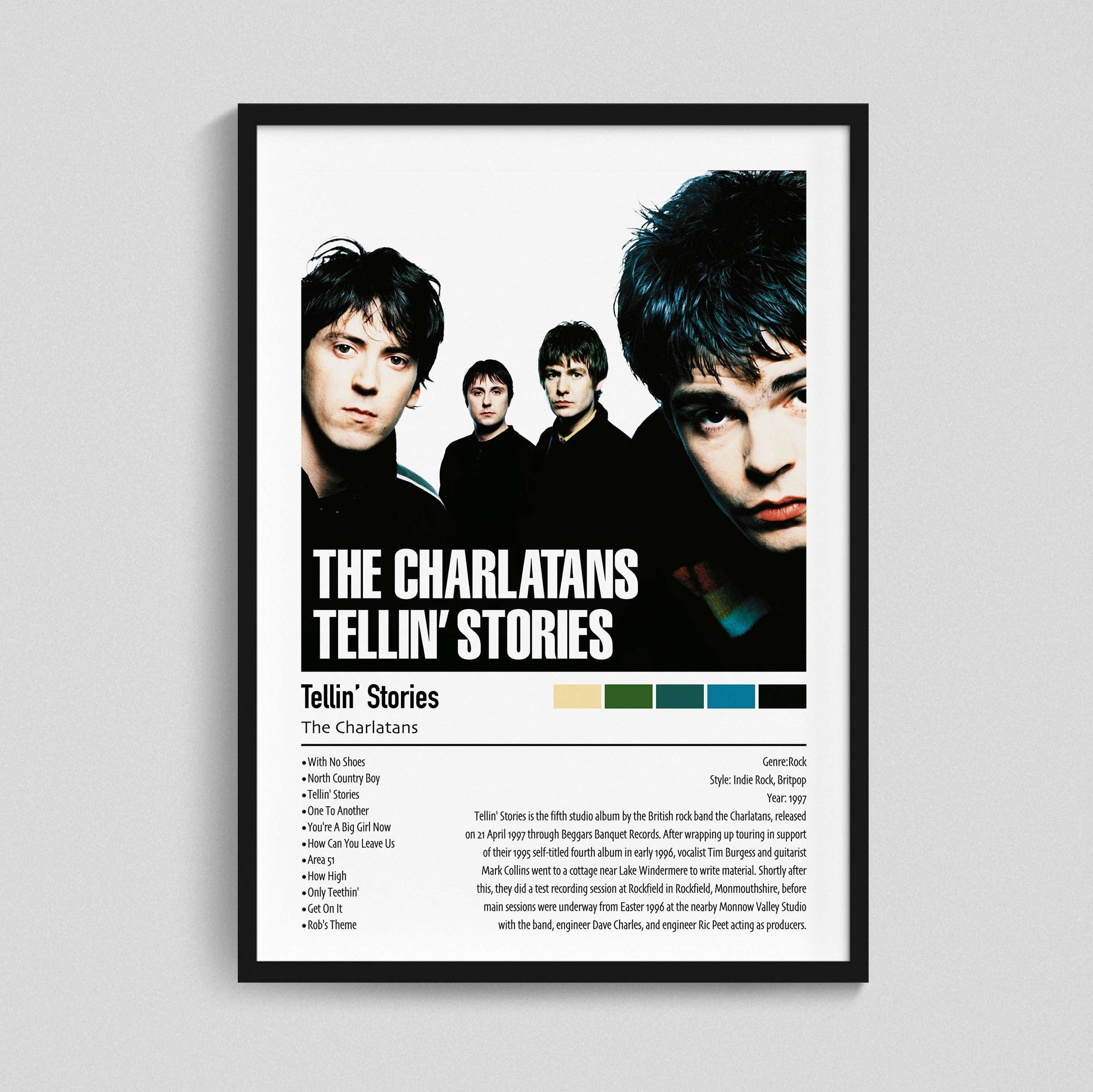 The Charlatans | Tellin' Stories | Custom Album Cover Poster Print