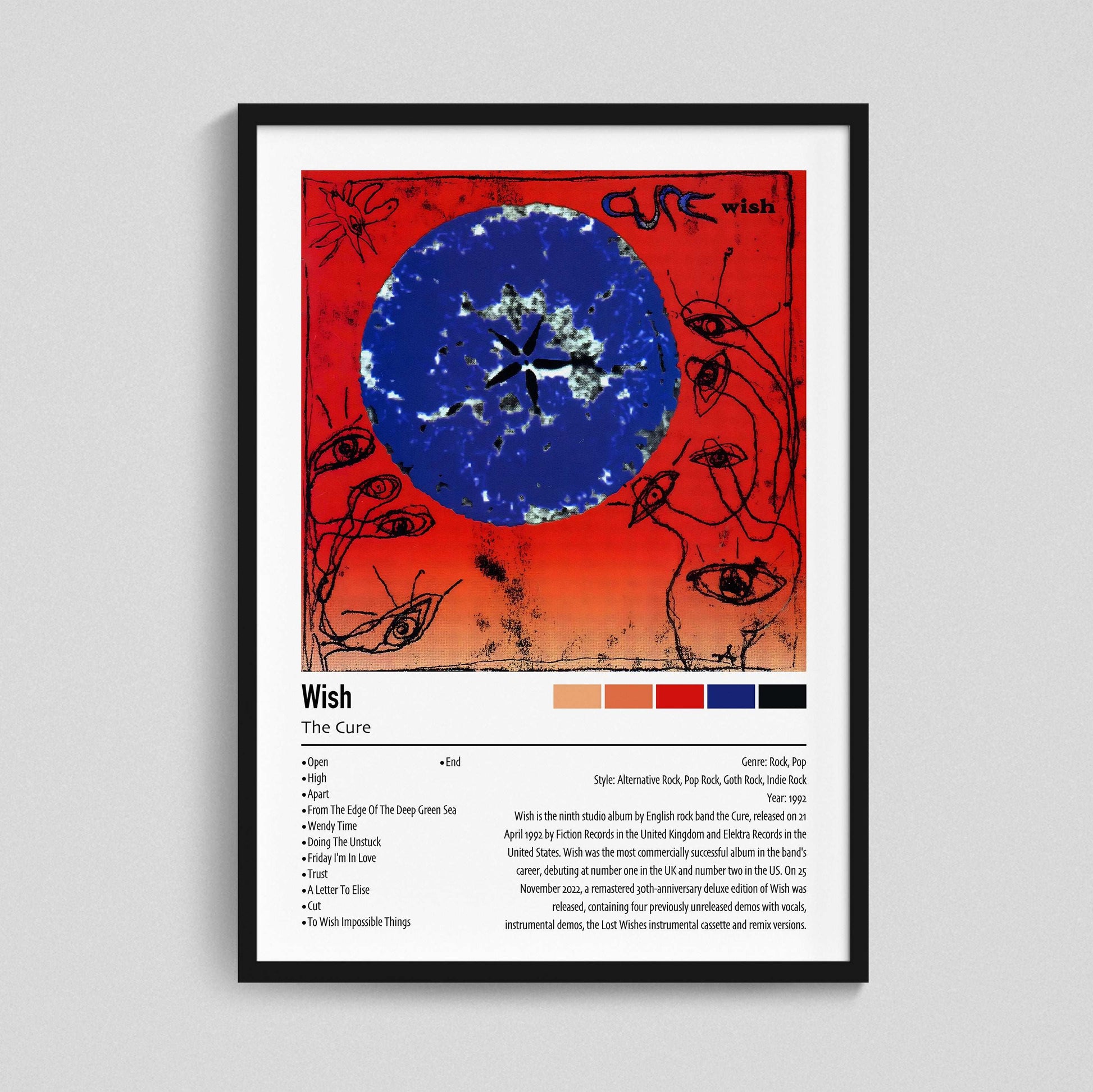 The Cure | Wish | Custom Album Cover Poster Print