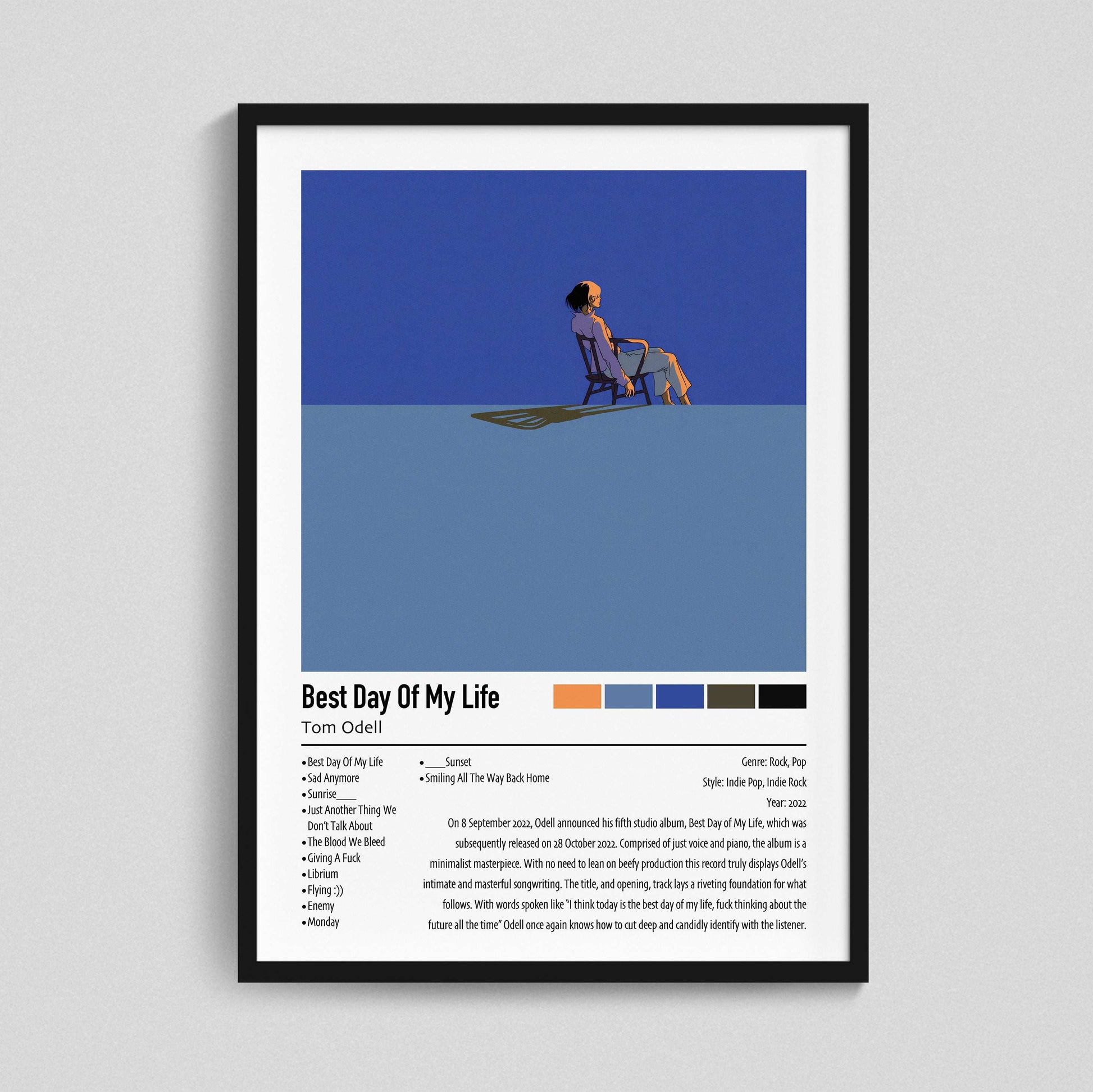 Tom Odell | Best Day Of My Life | Custom Album Cover Poster Print