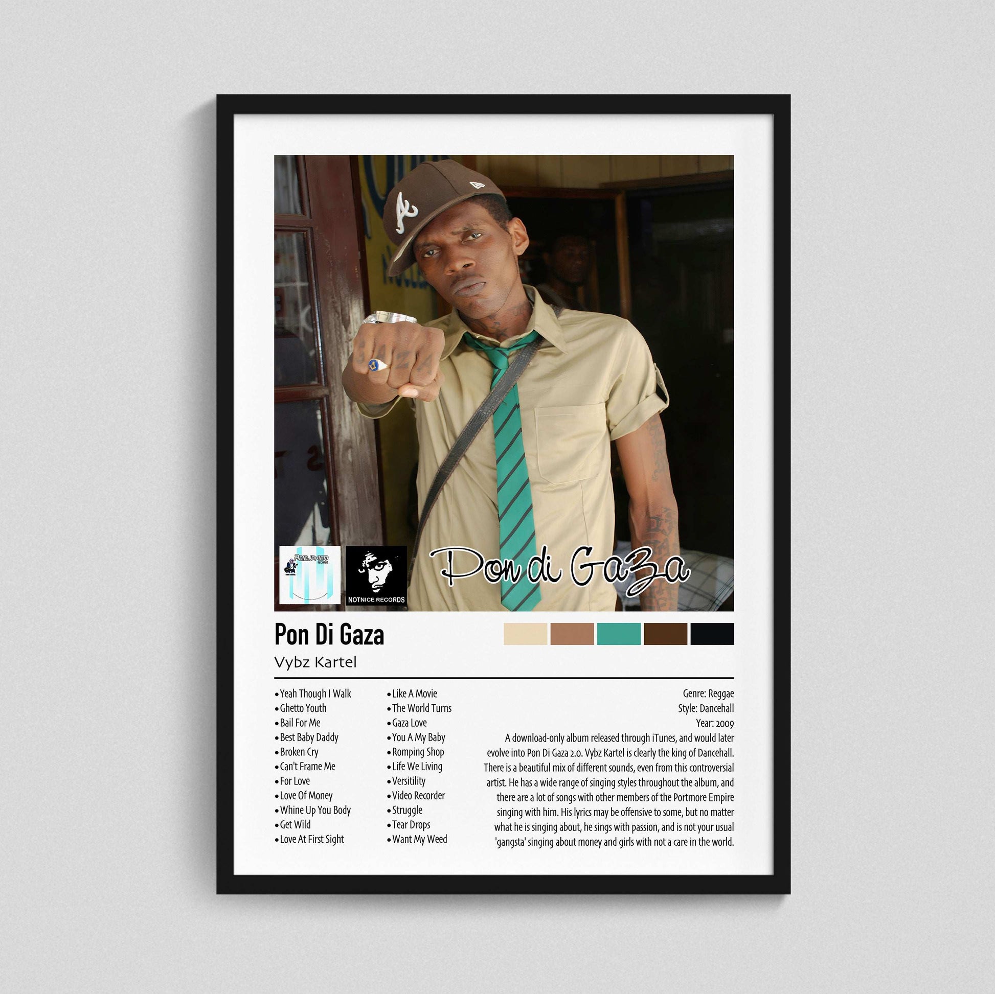 Vybz Kartel | Pon Di Gaza | Custom Album Cover Poster Print