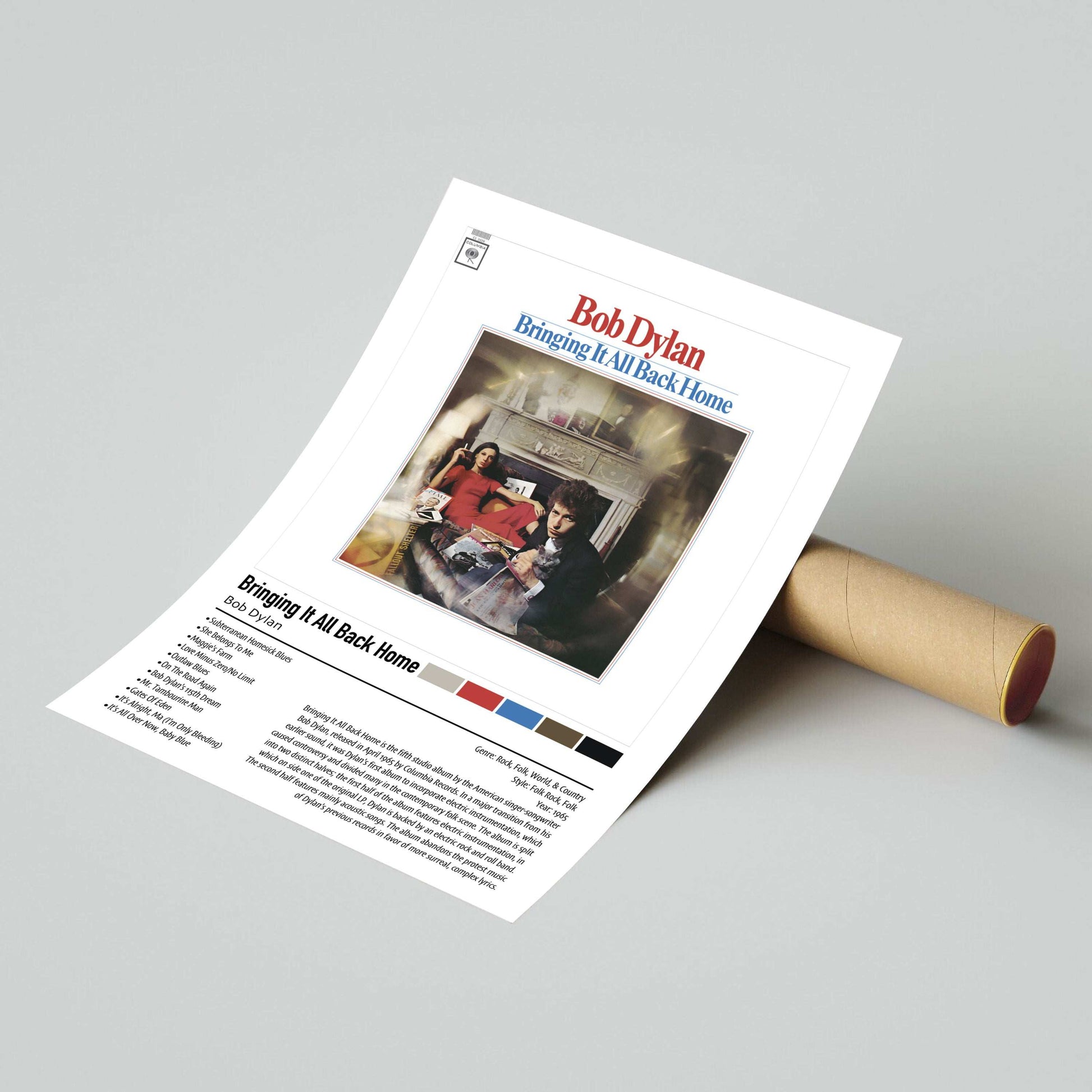 Bob Dylan | Bringing It All Back Home | Custom Album Cover Poster Print