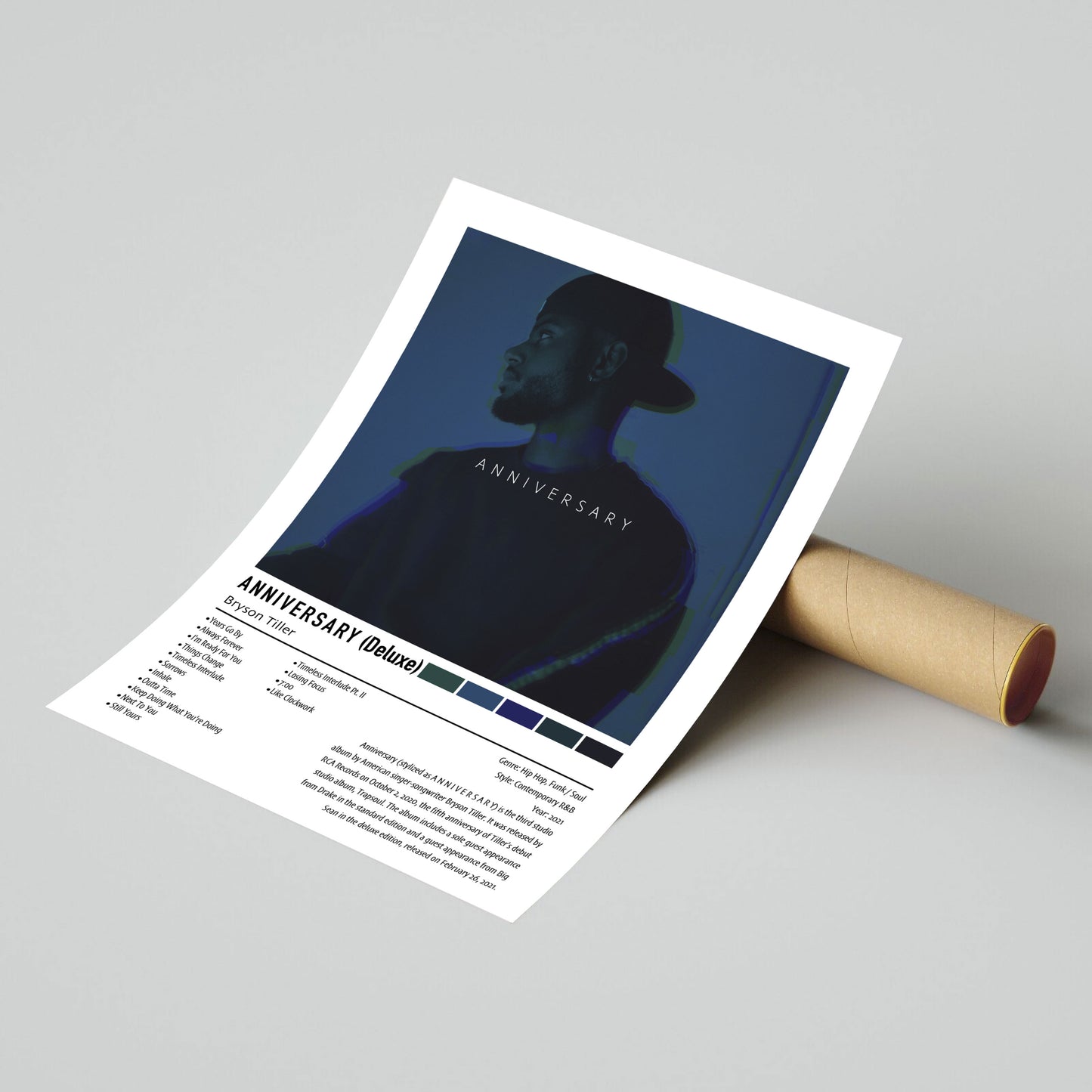 Bryson Tiller | ANNIVERSARY (Deluxe) | Custom Album Cover Poster Print