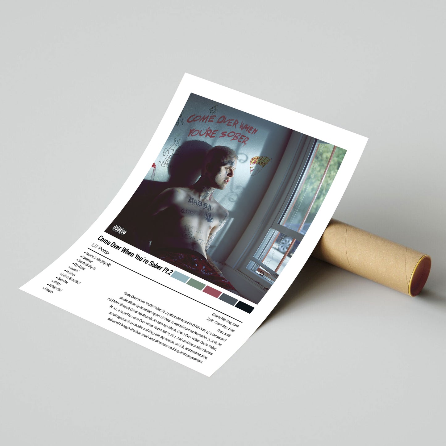 Lil Peep | Come Over When You're Sober Pt.2 | Custom Album Cover Poster Print