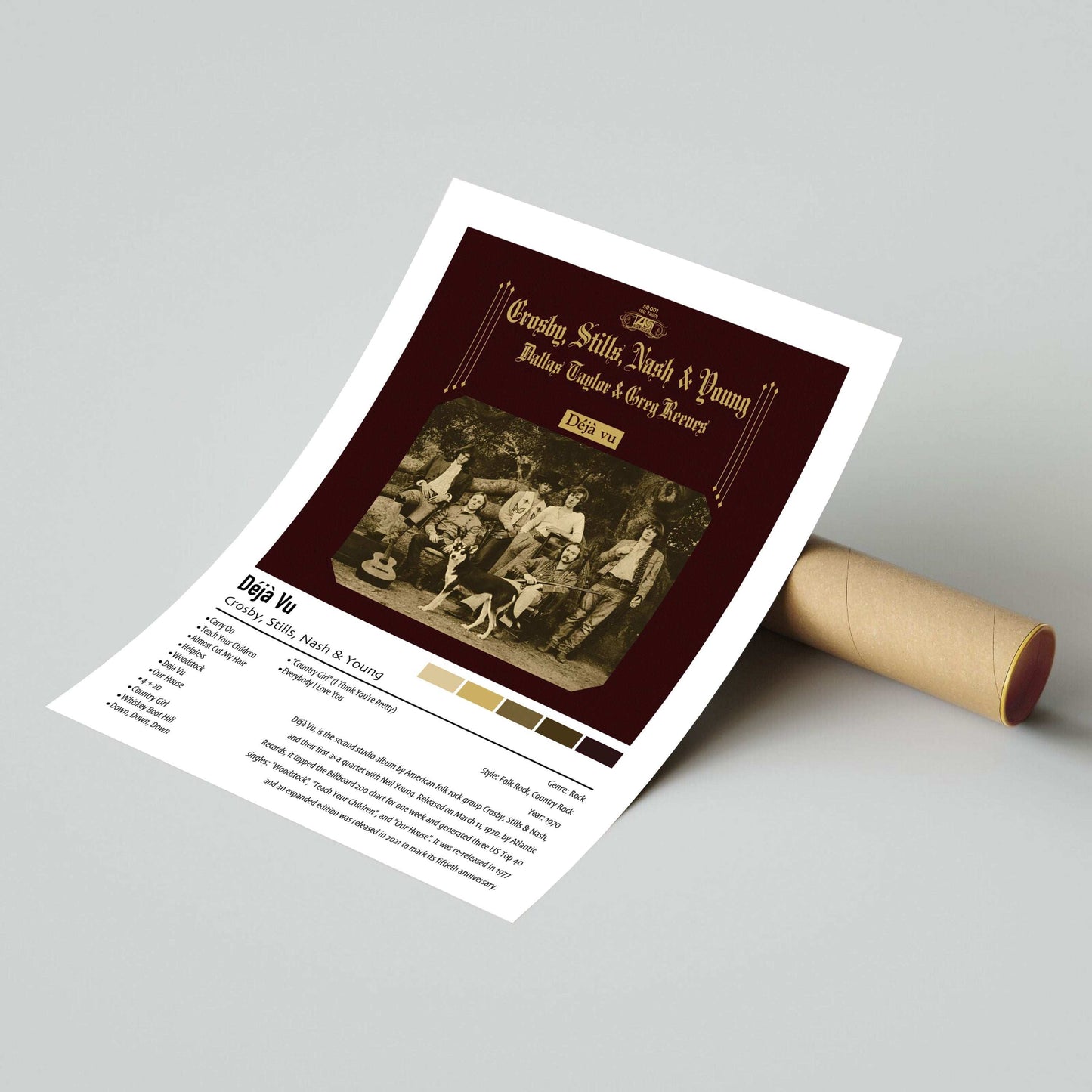 Crosby, Stills, Nash & Young | Déjà Vu | Custom Album Cover Poster Print