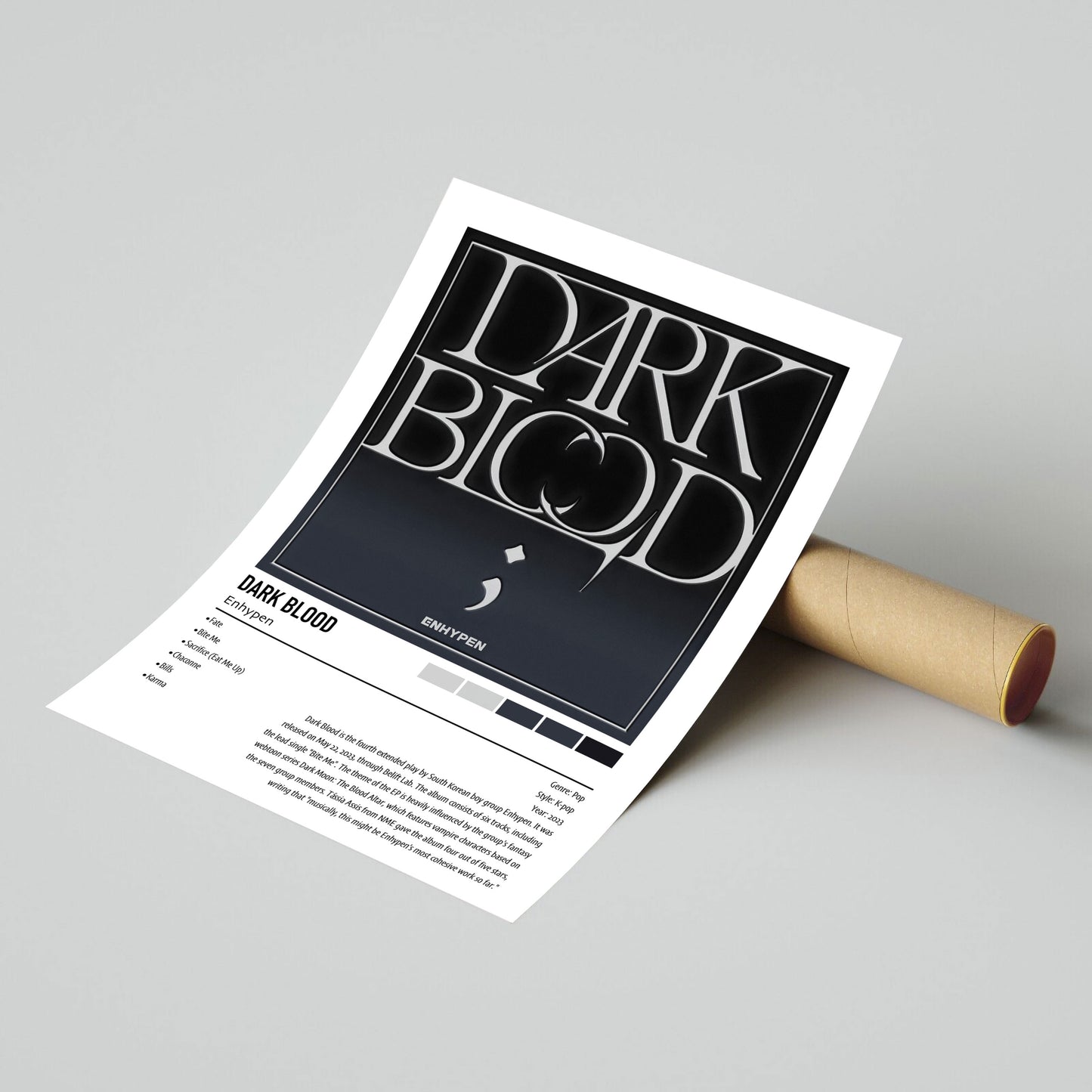 Enyhpen | DARK BLOOD | Custom Album Cover Poster Print