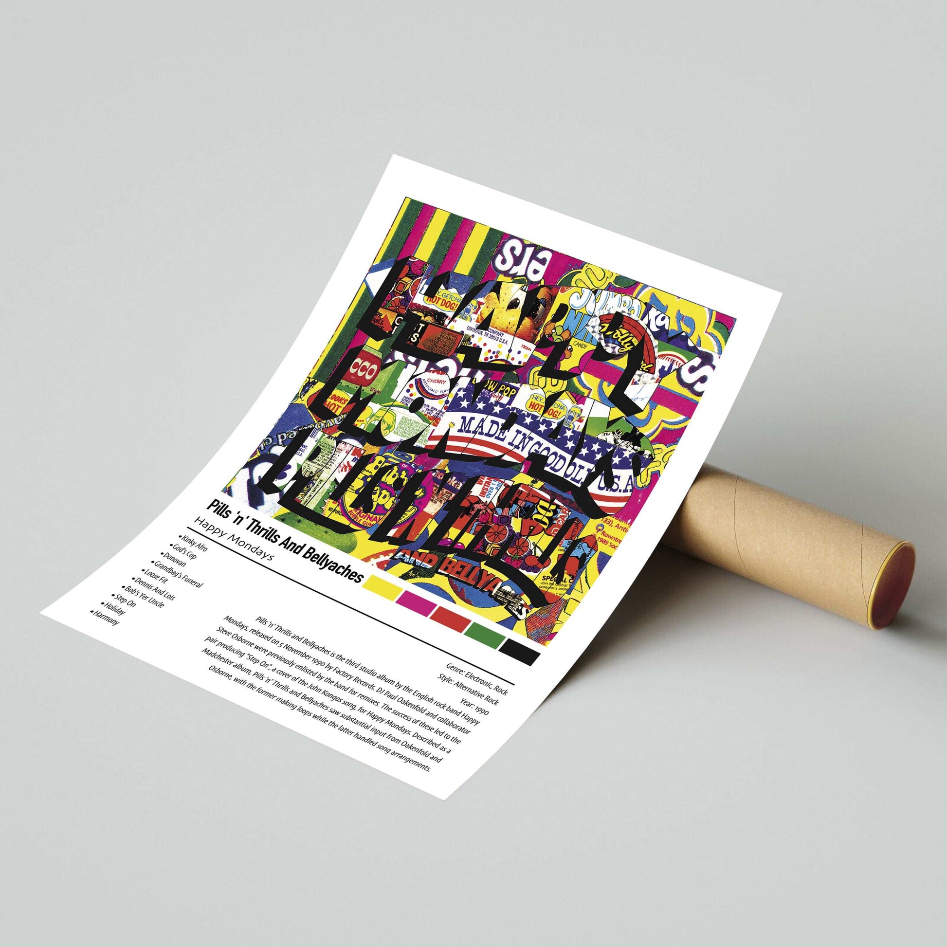 Happy Mondays | Pills 'n' Thrills And Bellyaches | Custom Album Cover Poster Print