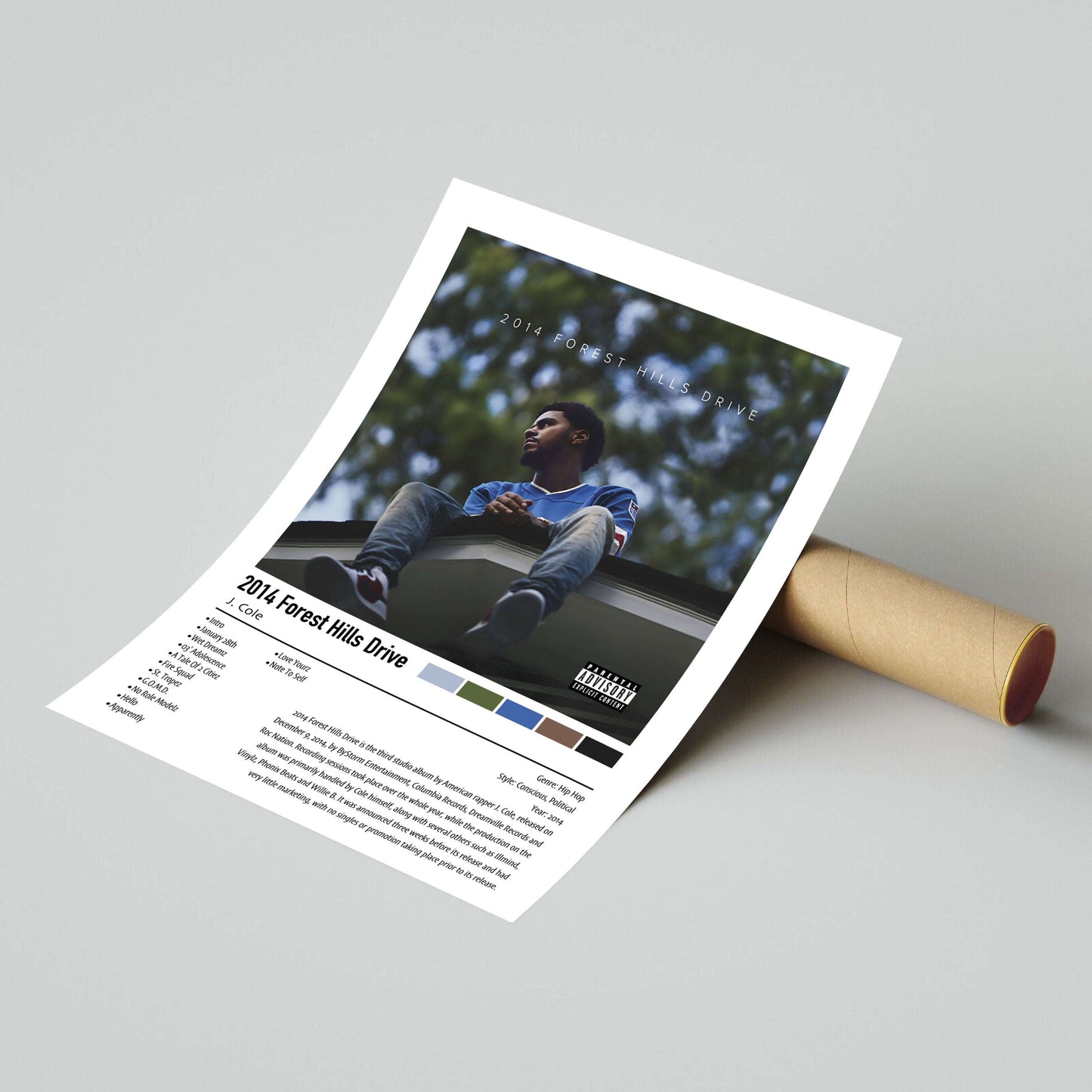 J. Cole | 2014 Forest Hills Drive | Custom Album Cover Poster Print
