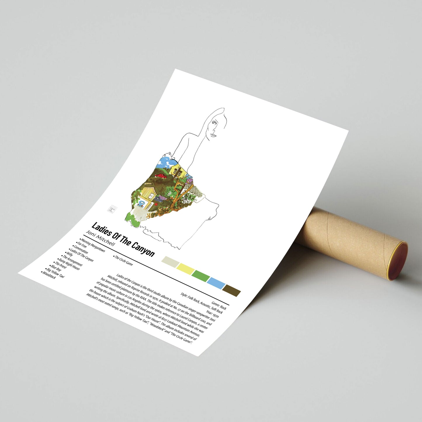 Joni Mitchell | Ladies Of The Canyon | Custom Album Cover Poster Print
