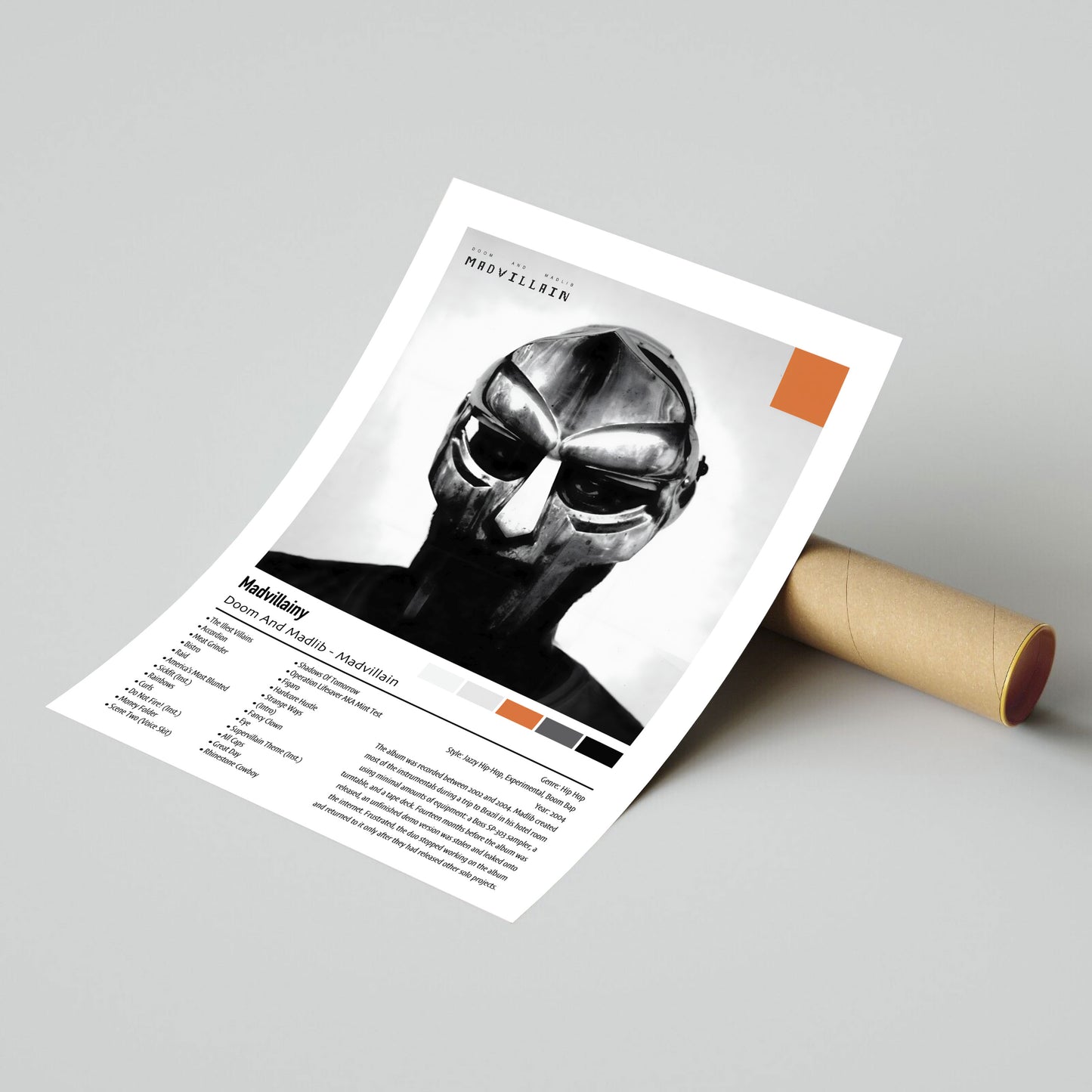 Madvillainy | Doom And Madlib - Madvillain | Custom Album Cover Poster Print