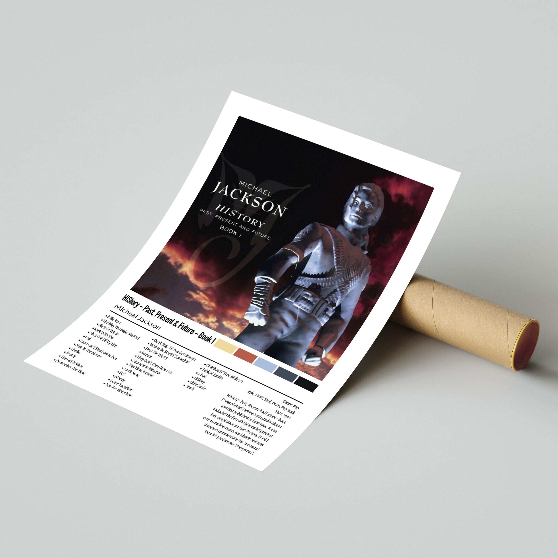 Michael Jackson | HIStory - Past Present & Future - Book I | Custom Album Cover Poster Print