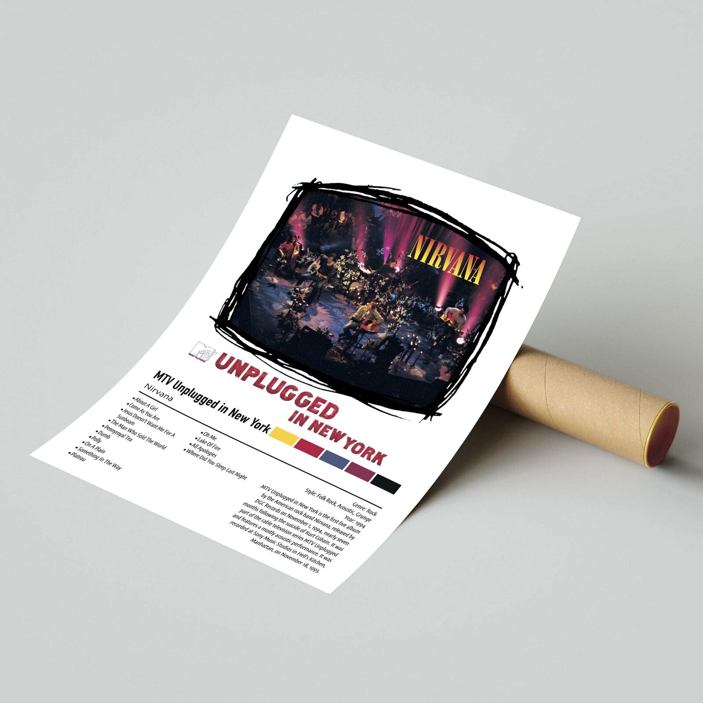 Nirvana | MTV Unplugged in New York | Custom Album Cover Poster Print