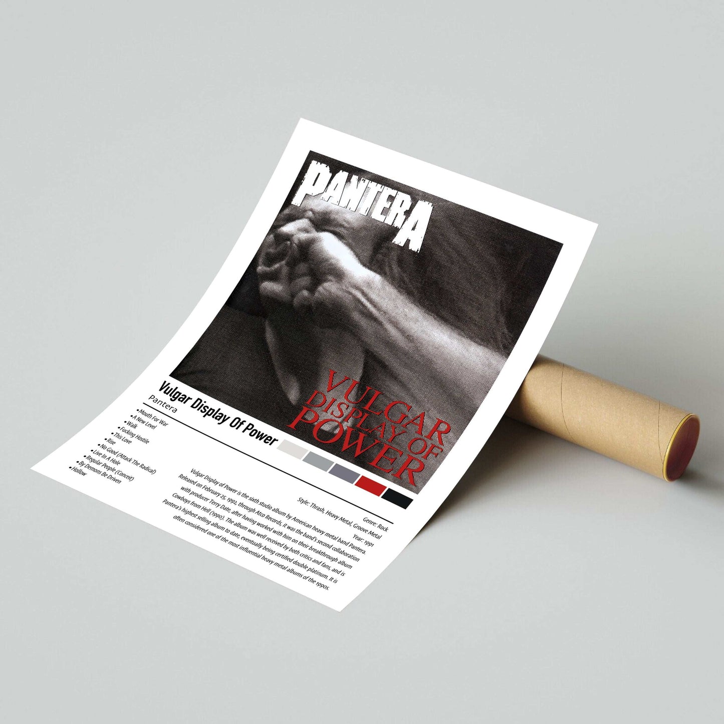 Pantera | Vulgar Display Of Power | Custom Album Cover Poster Print