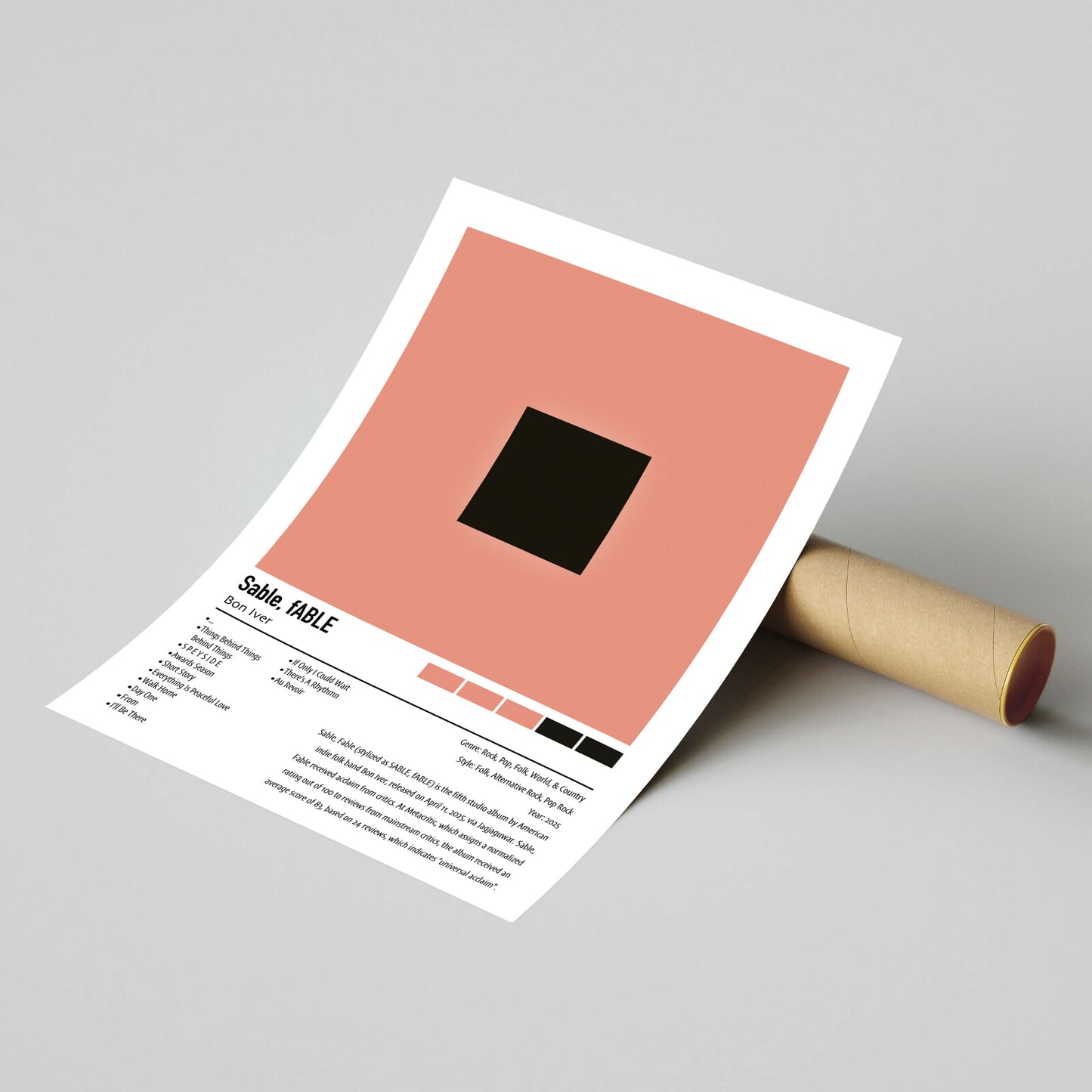 Bon Iver | Sable, fABLE | Custom Album Cover Poster Print