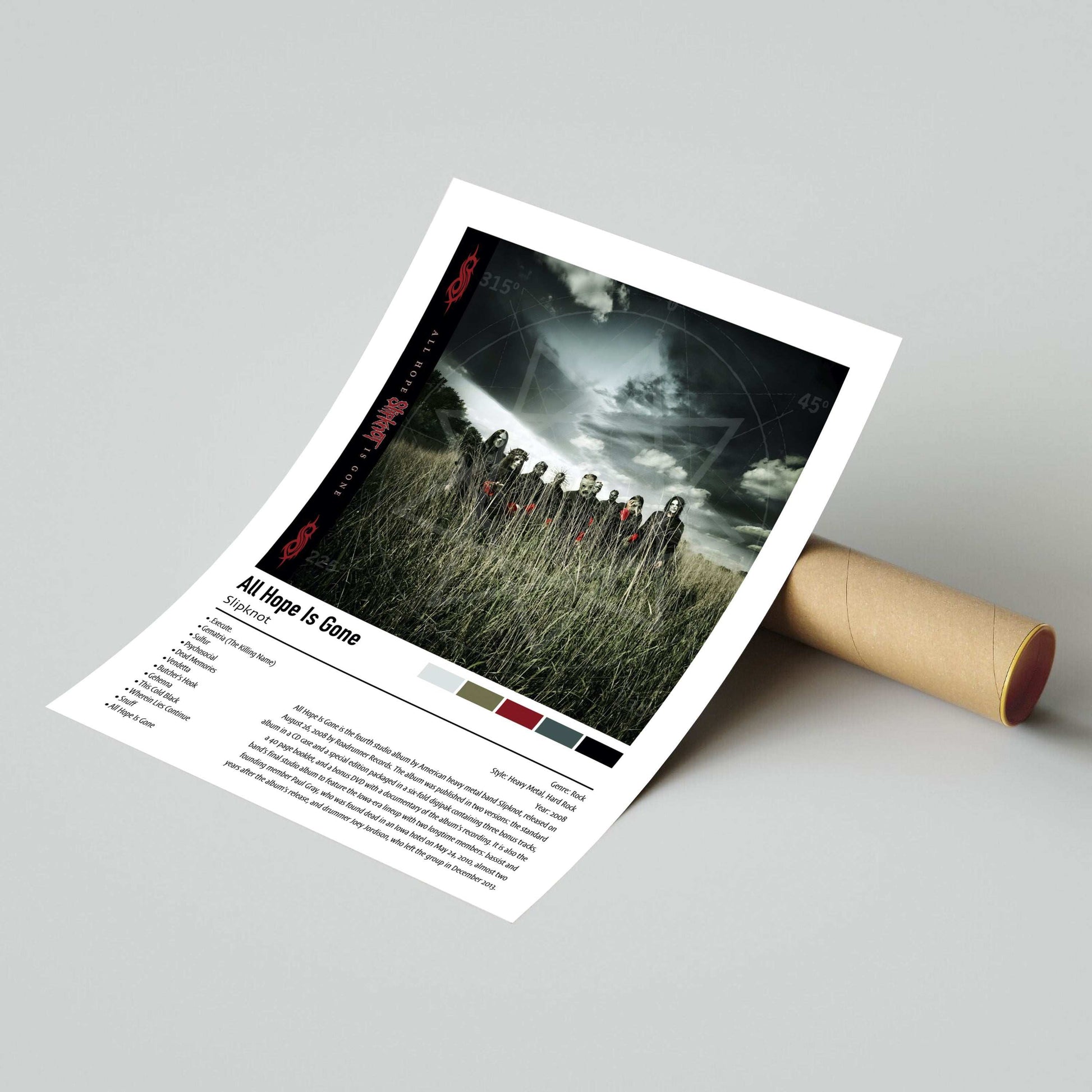 Slipknot | All Hope Is Gone | Custom Album Cover Poster Print