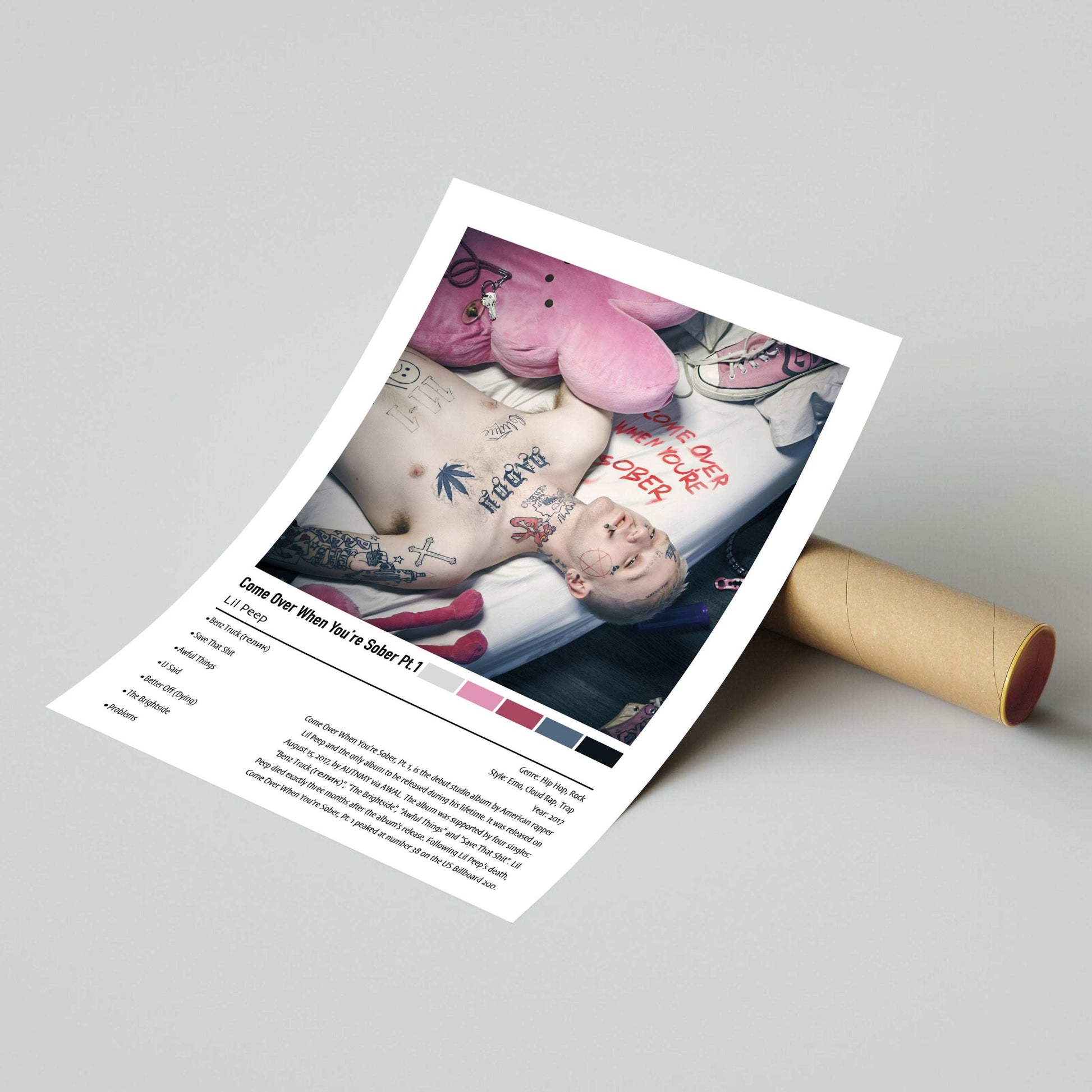Lil Peep | Come Over When You're Sober Pt.1 | Custom Album Cover Poster Print