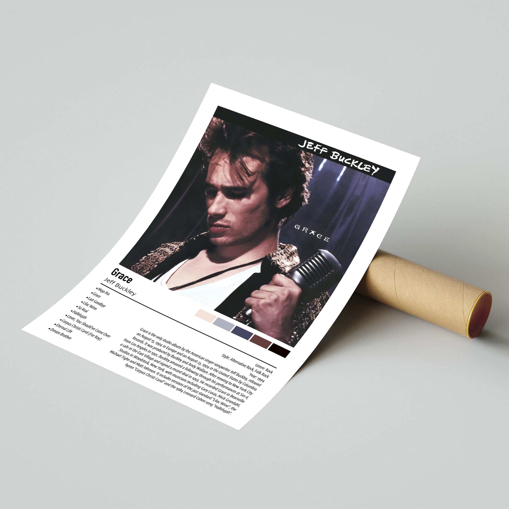 Jeff Buckley | Grace | Custom Album Cover Poster Print
