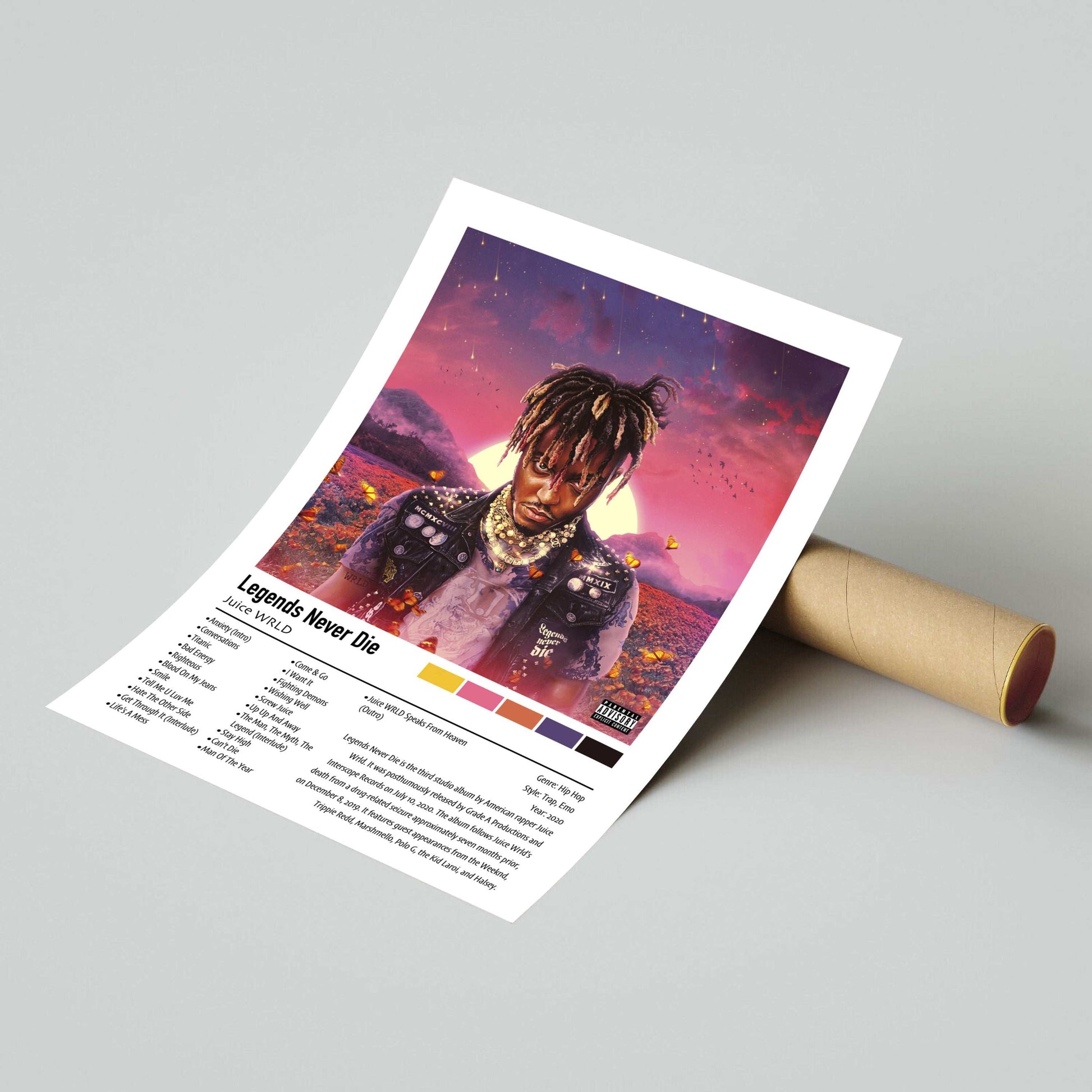 Juice WRLD | Legends Never Die | Custom Album Cover Poster Print