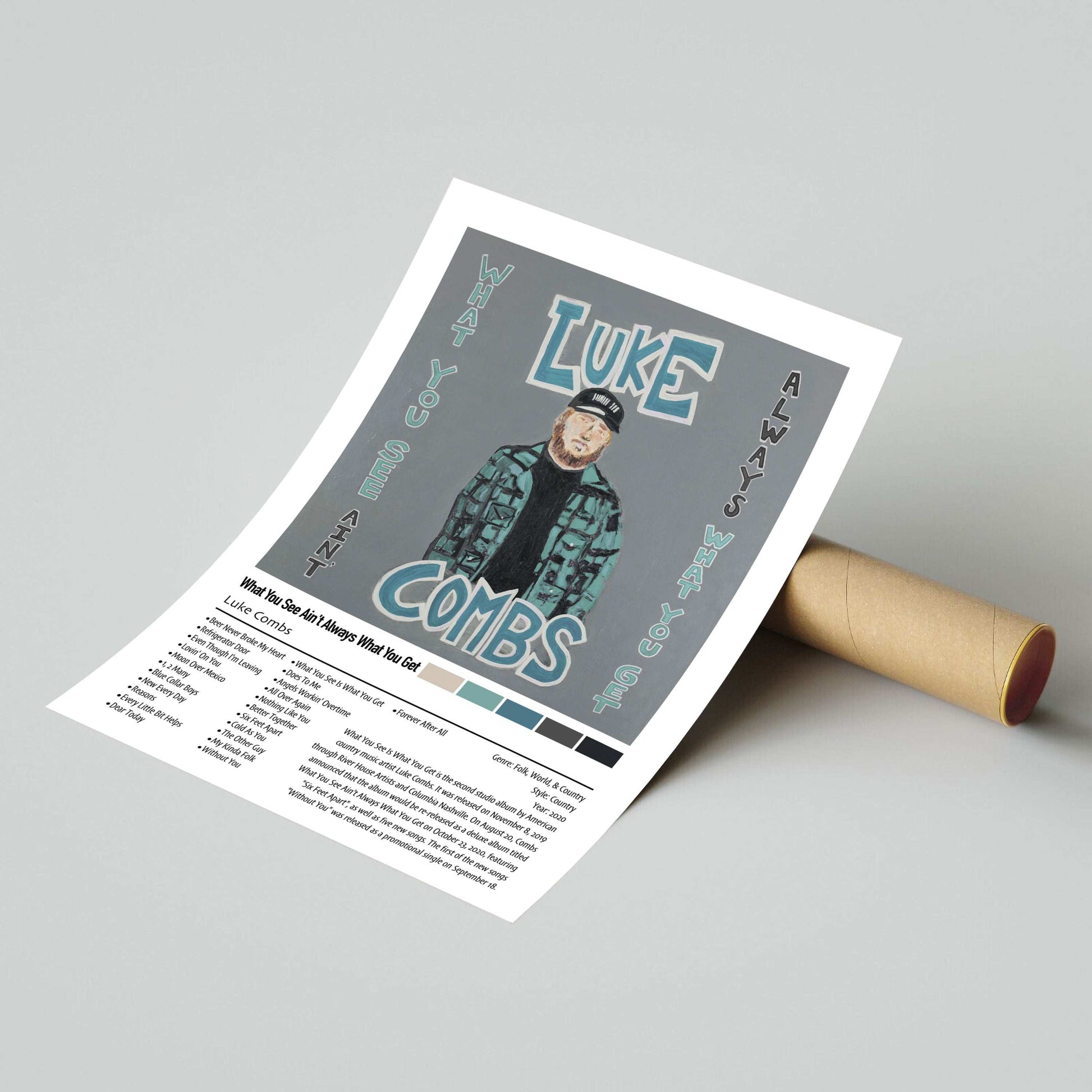 Luke Combs | What You See Ain't Always What You Get | Custom Album Cover Poster Print