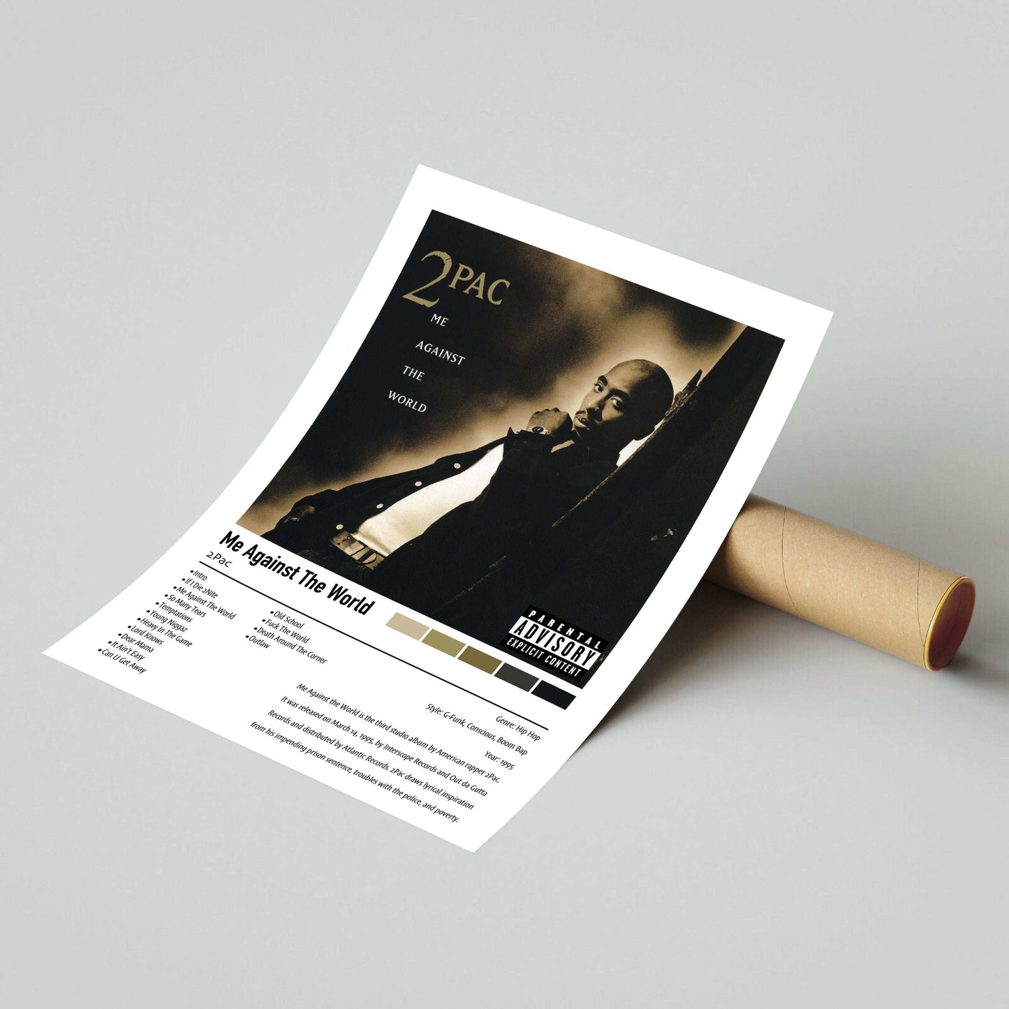 2pac | Me Against The World | Custom Album Cover Poster Print
