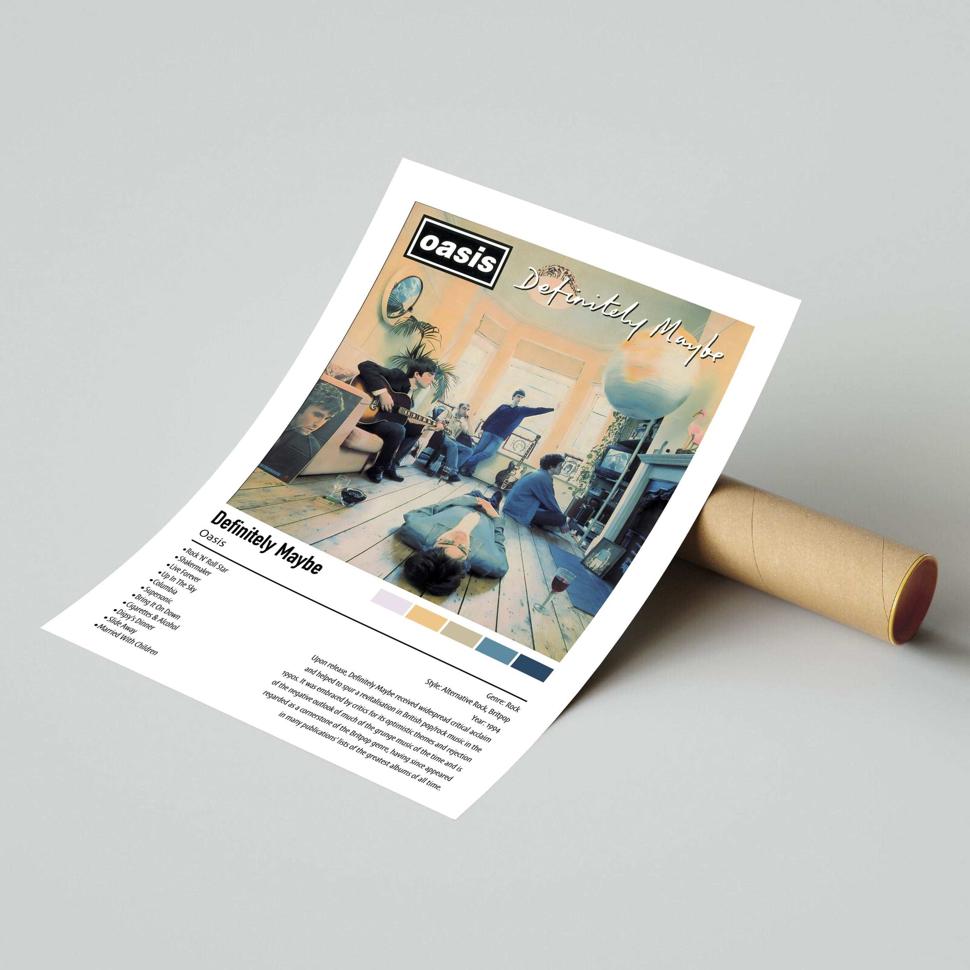 Oasis | Definitely Maybe | Custom Album Cover Poster Print