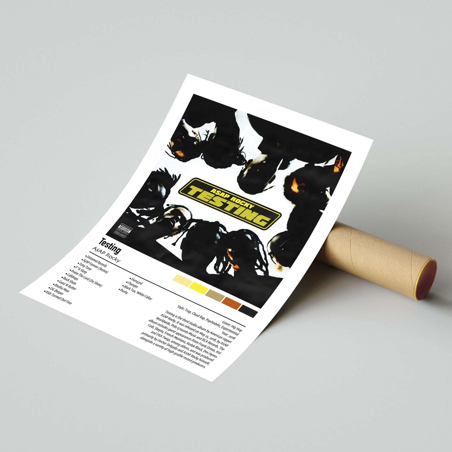 A$AP Rocky | Testing| Custom Album Cover Poster Print