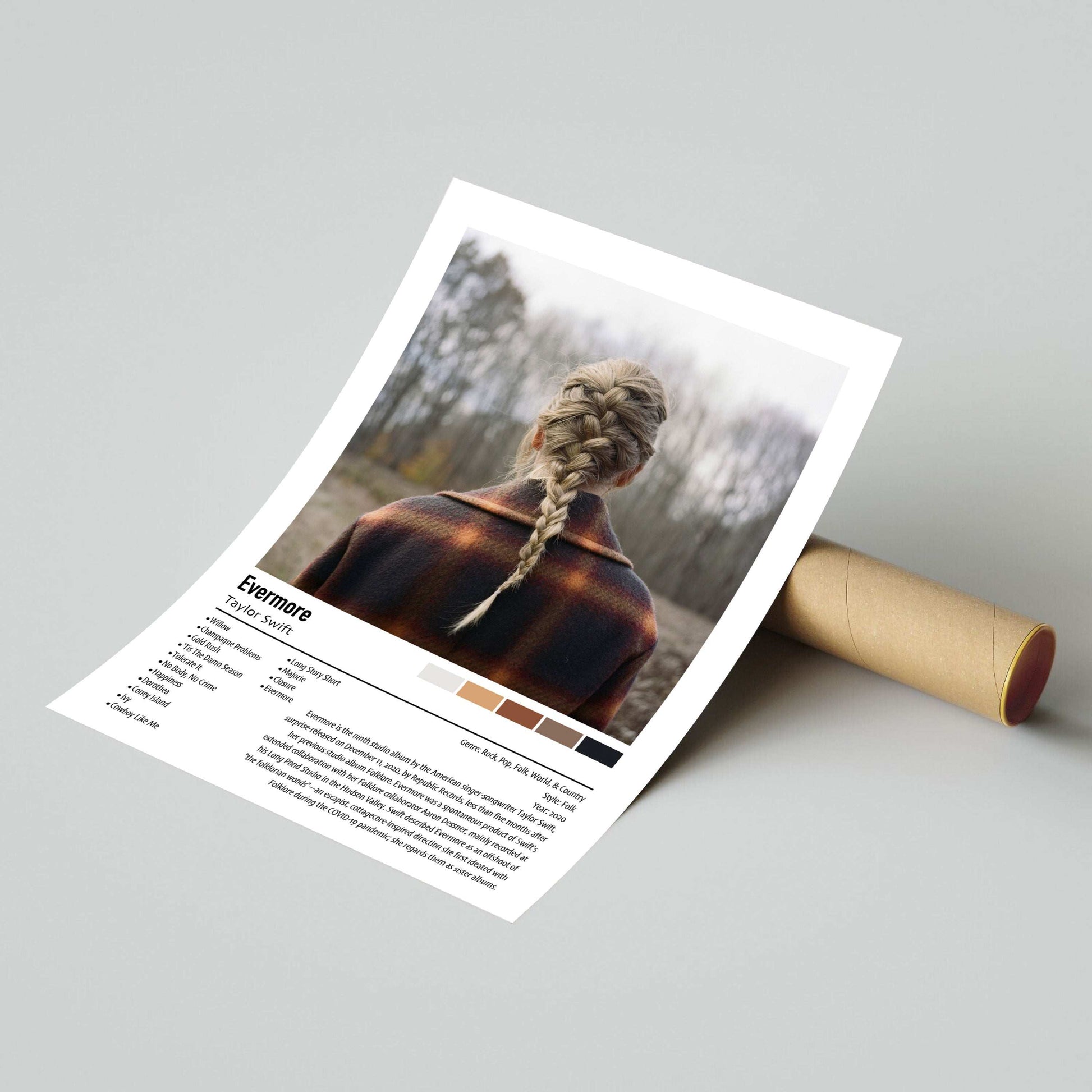 Taylor Swift | Evermore | Custom Album Cover Poster Print