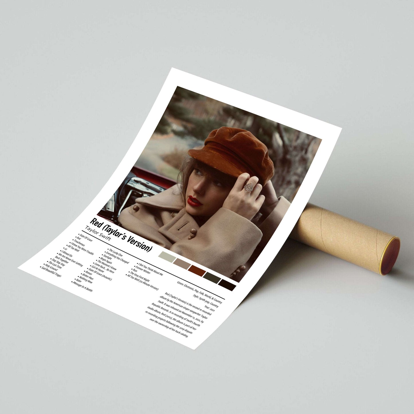 Taylor Swift | Red (Taylor's Version) | Custom Album Cover Poster Print