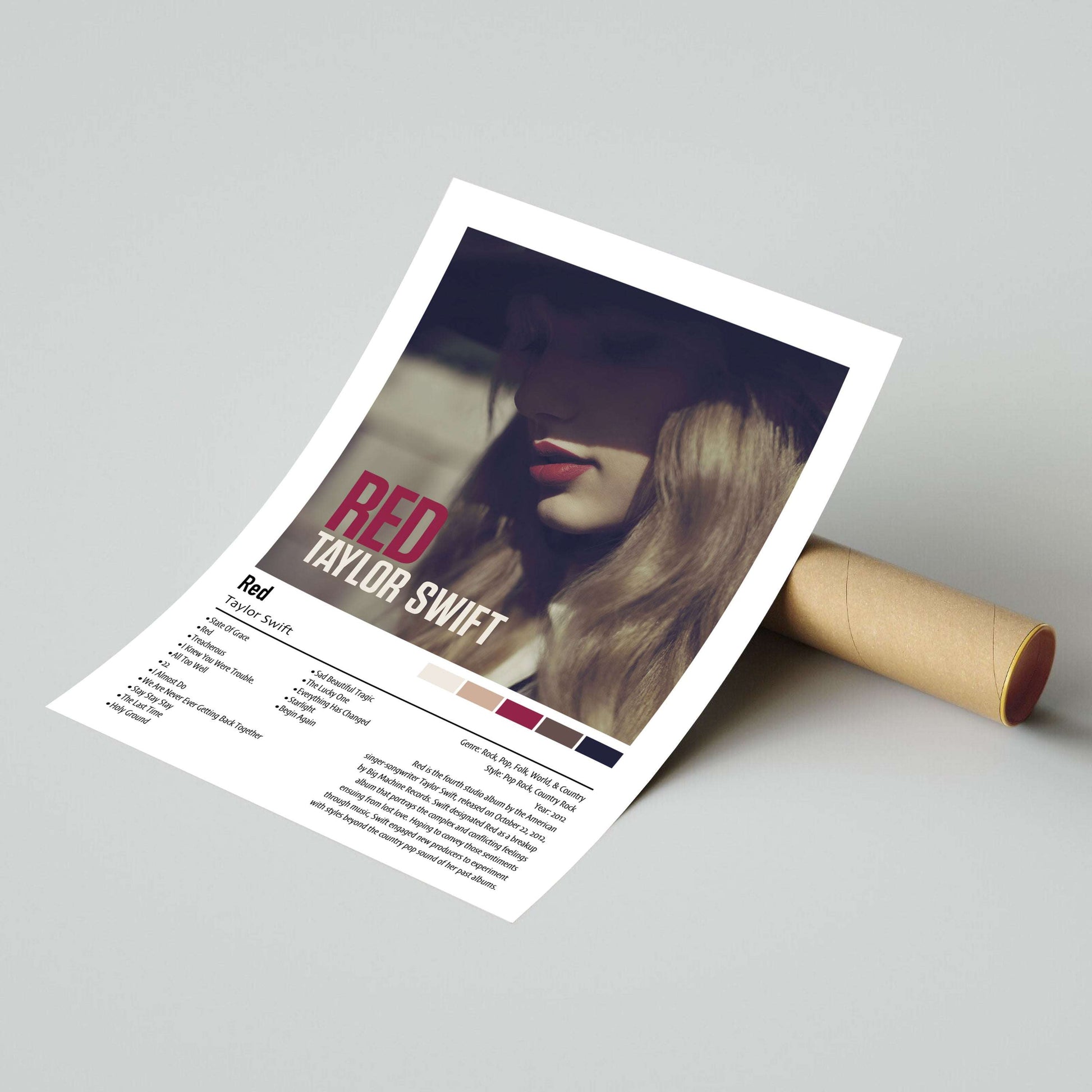 Taylor Swift | Red | Custom Album Cover Poster Print