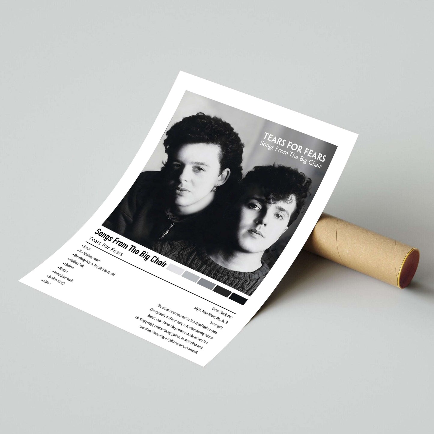 Tears For Fears | Songs From The Big Chair | Custom Album Cover Poster Print