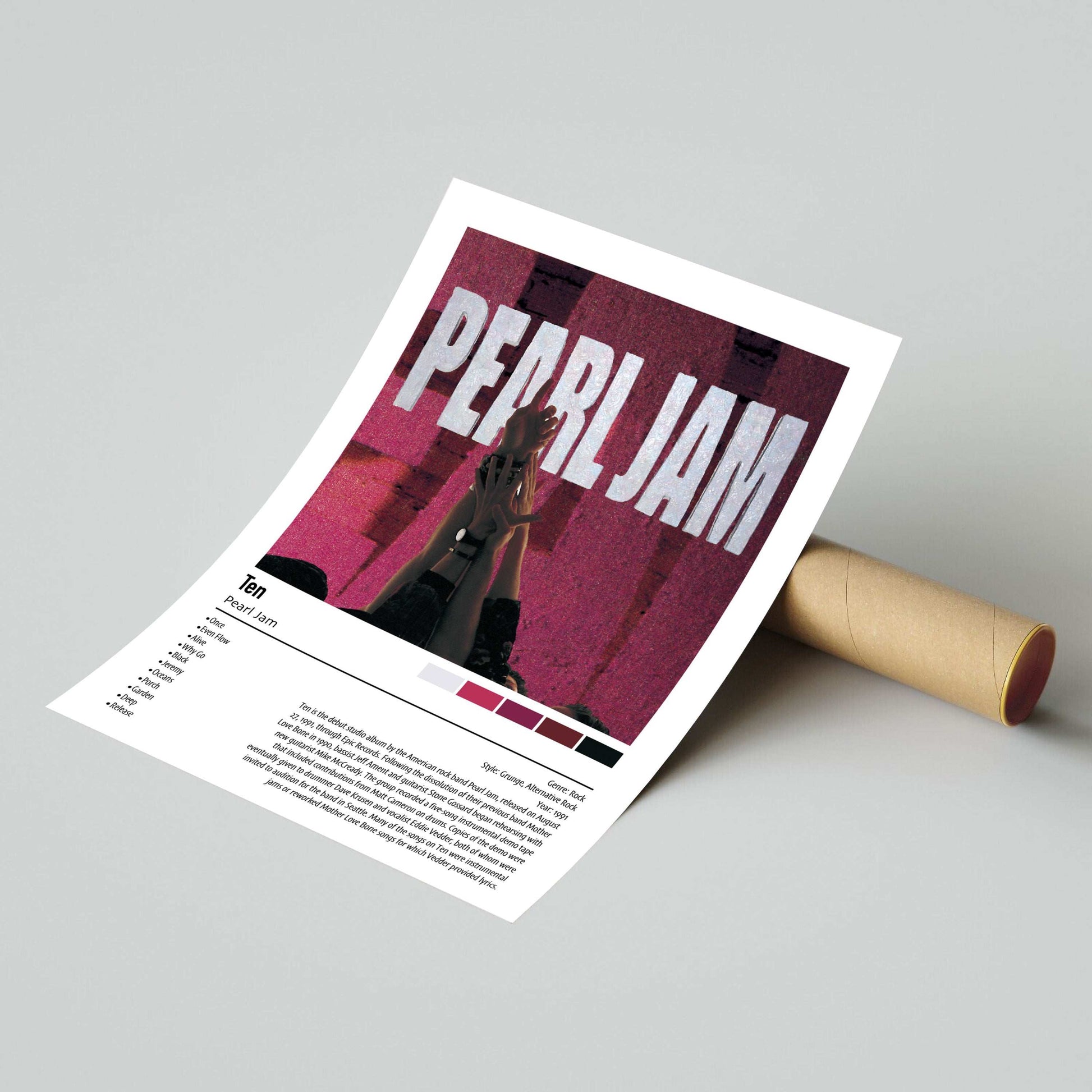 Pearl Jam | Ten | Custom Album Cover Poster Print