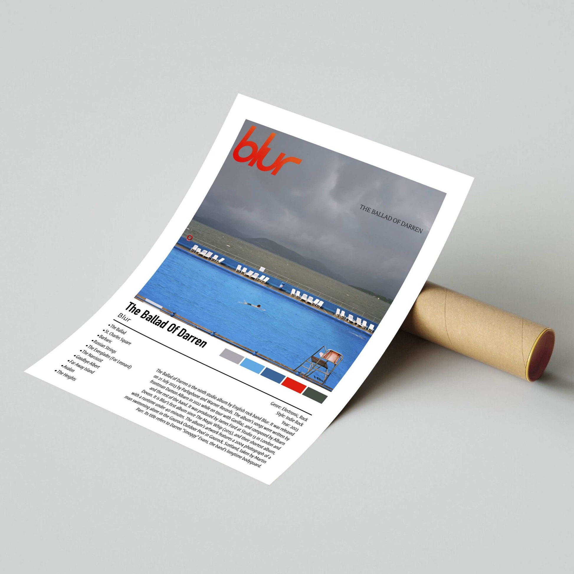 Blur | The Ballad Of Darren| Custom Album Cover Poster Print