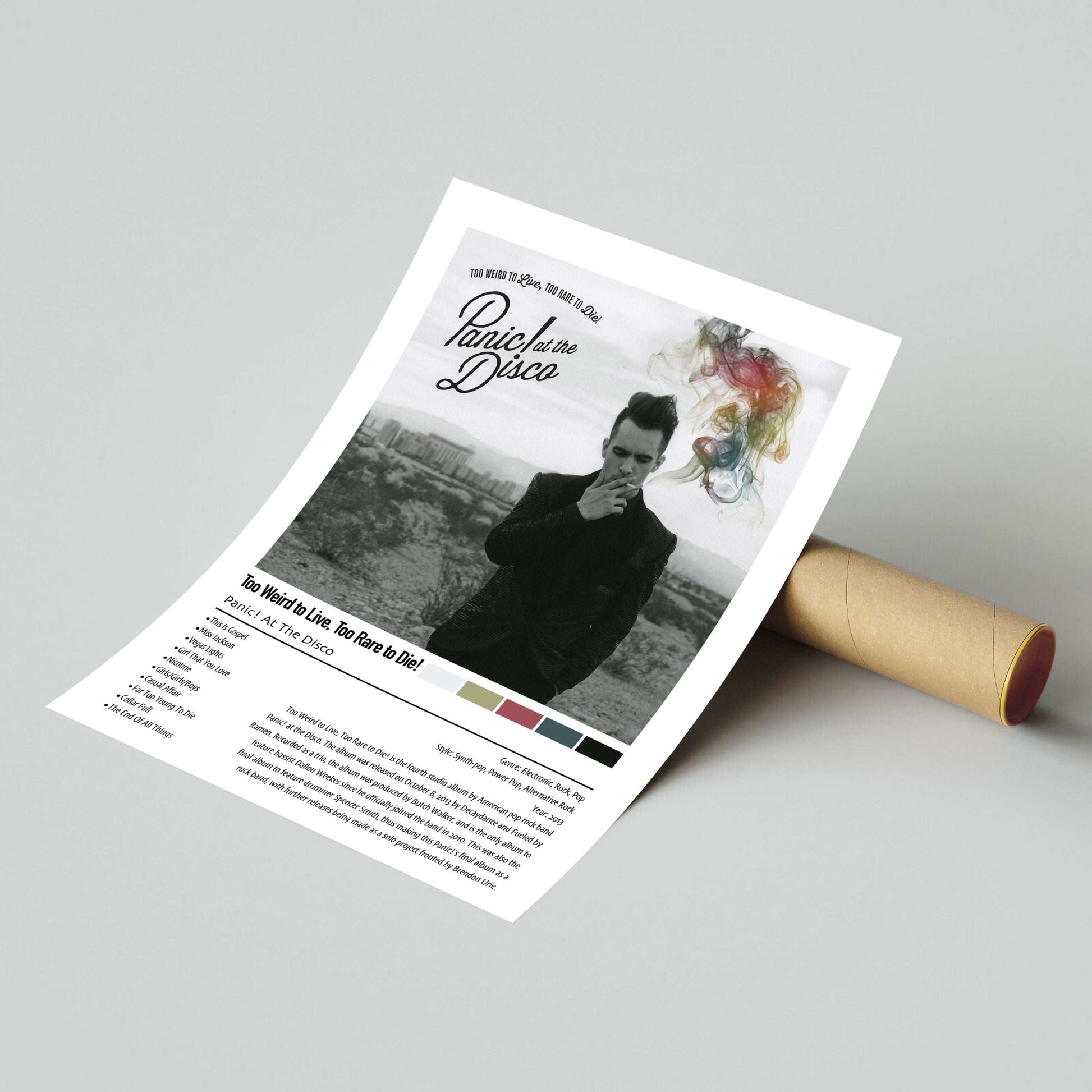 Panic! At The Disco | Too Weird to Live, Too Rare to Die! | Custom Album Cover Poster Print