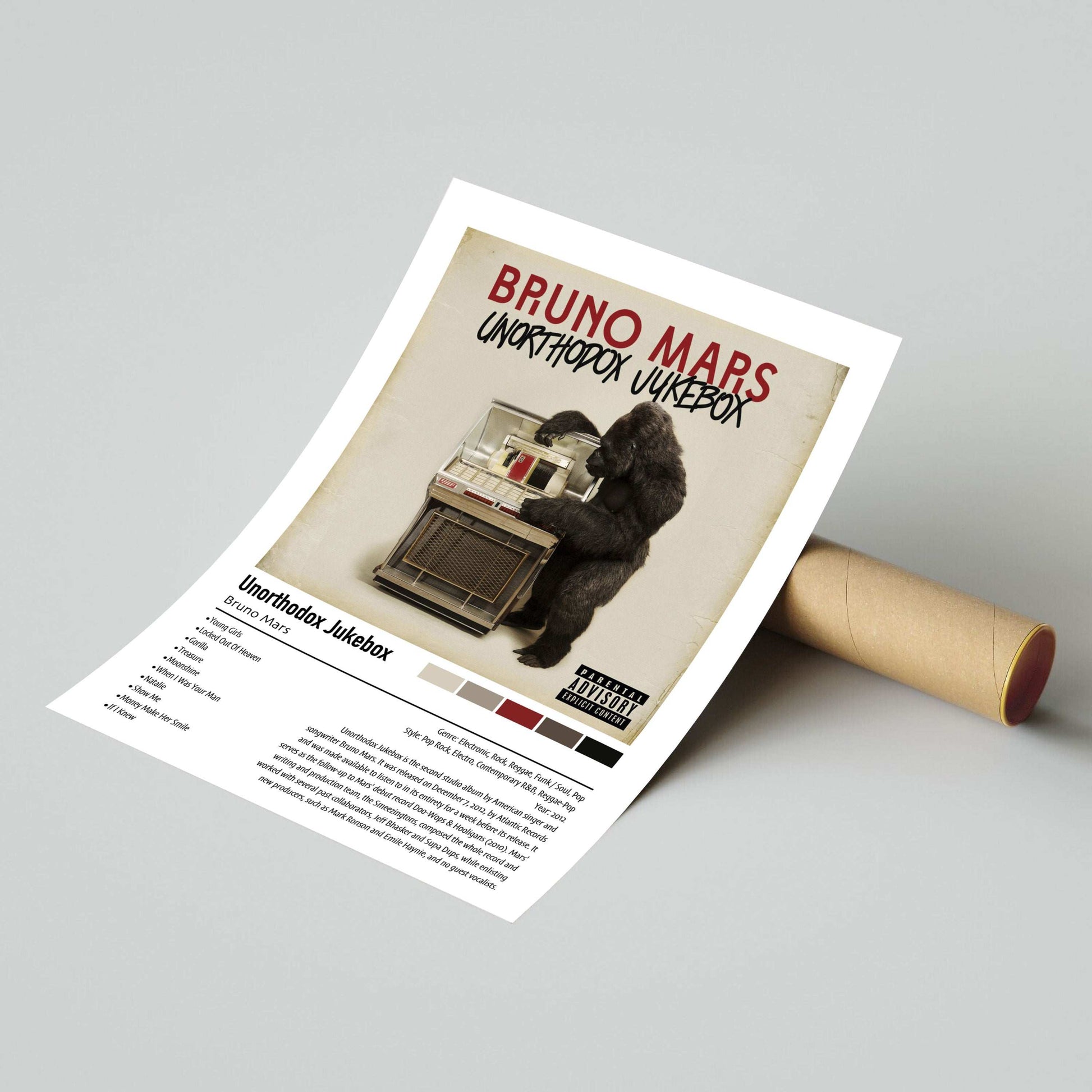 Bruno Mars | Unorthodox Jukebox | Custom Album Cover Poster Print