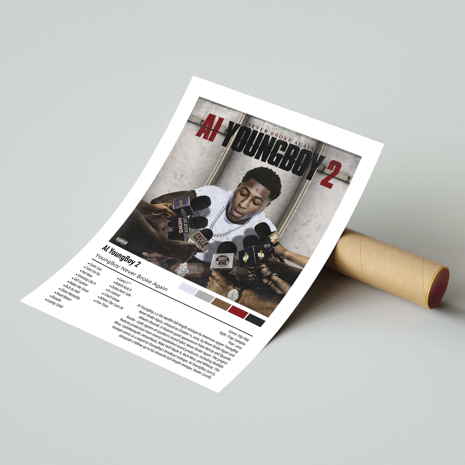 YoungBoy Never Broke Again | Al YoungBoy 2 | Custom Album Cover Poster Print