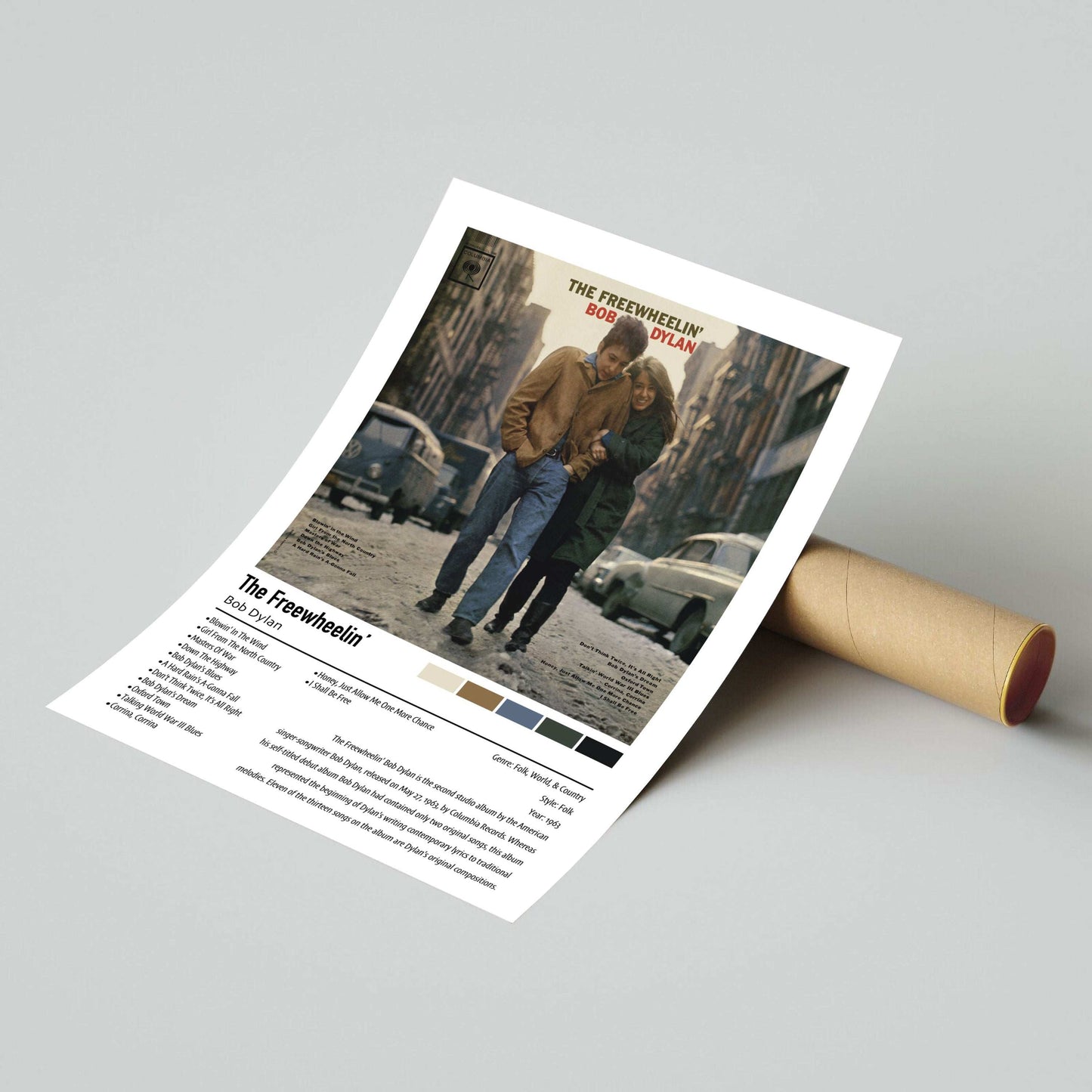 Bob Dylan | The Freewheelin' | Custom Album Cover Poster Print