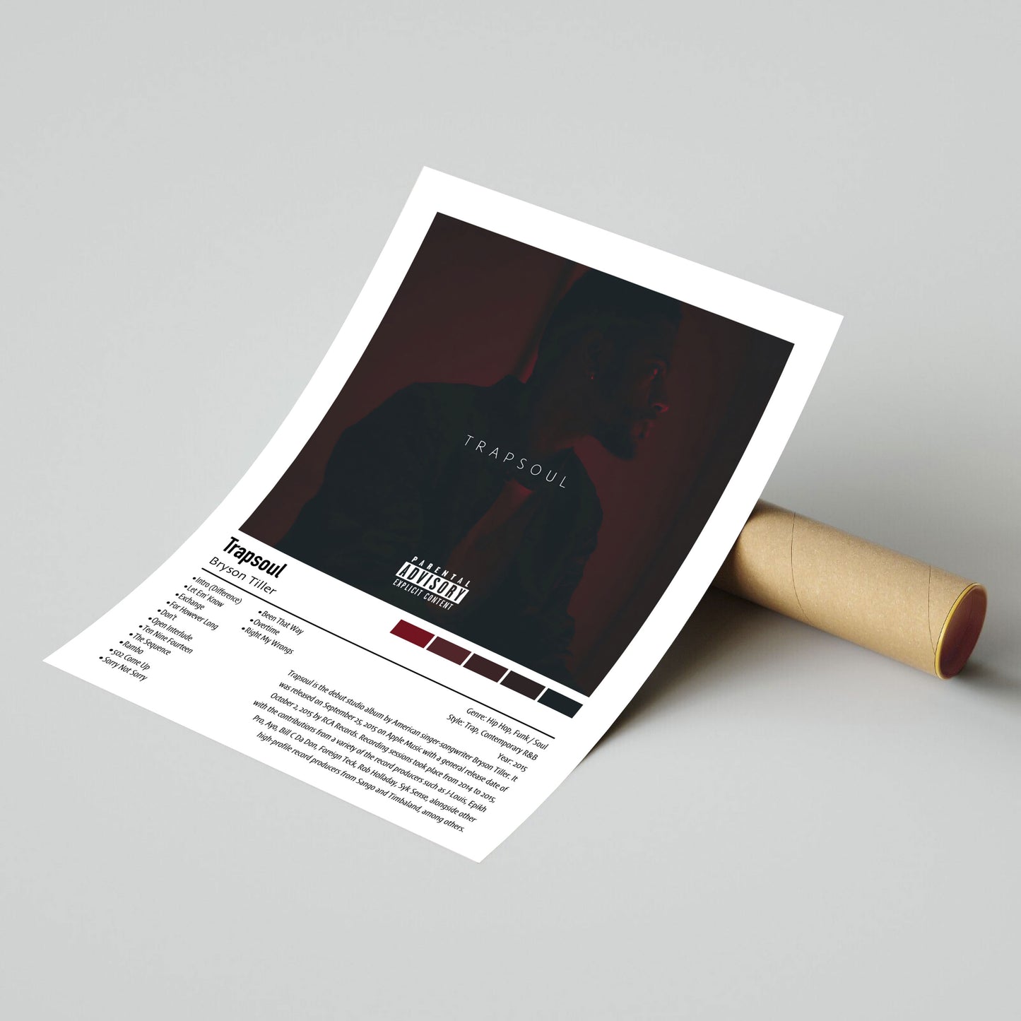 Bryson Tiller | Trapsoul | Custom Album Cover Poster Print
