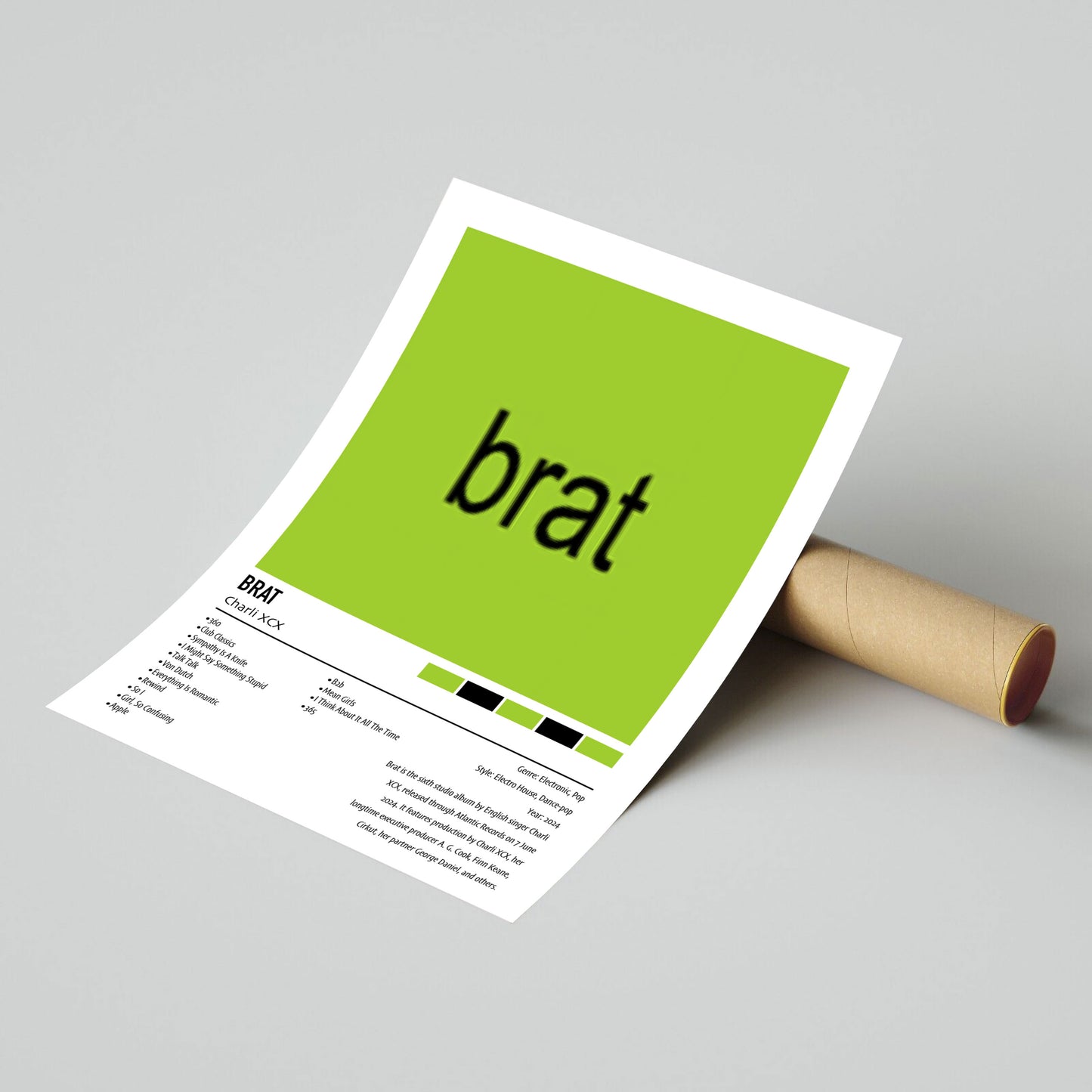 Charli XCX | Brat | Custom Album Cover Poster Print