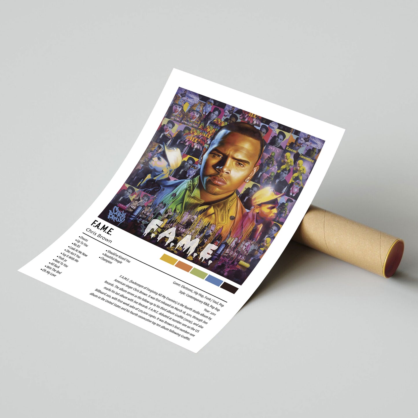 Chris Brown | F.A.M.E. | Custom Album Cover Poster Print