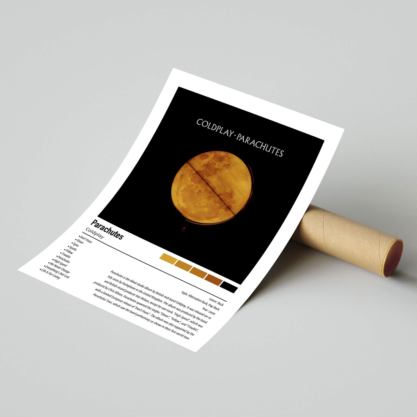 Coldplay | Parachutes | Custom Album Cover Poster Print