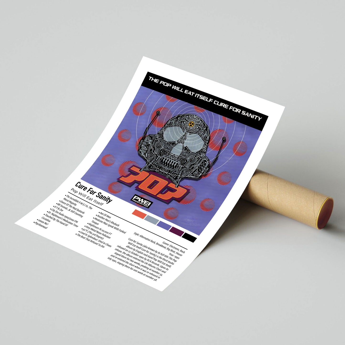 Pop Will Eat Itself | Cure For Sanity | Custom Album Cover Poster Print