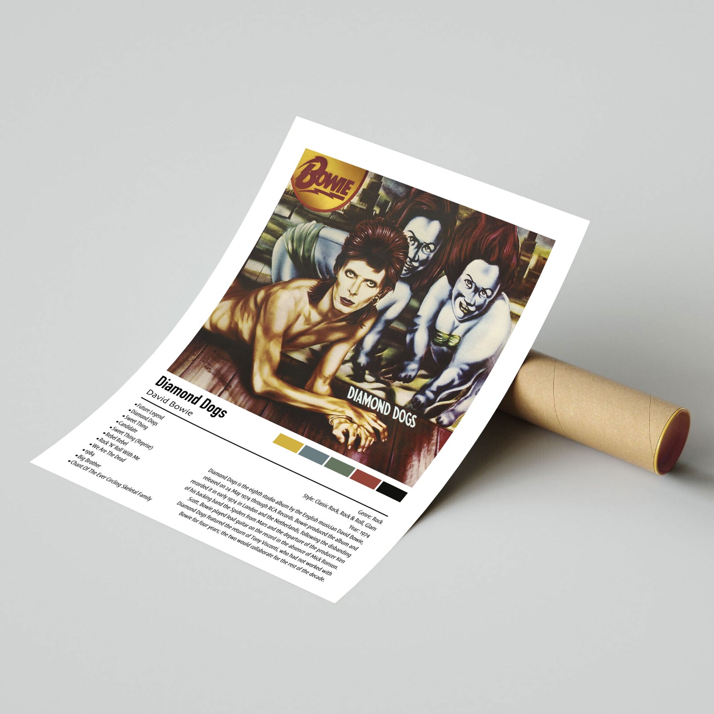 David Bowie | Diamond Dogs | Custom Album Cover Poster Print