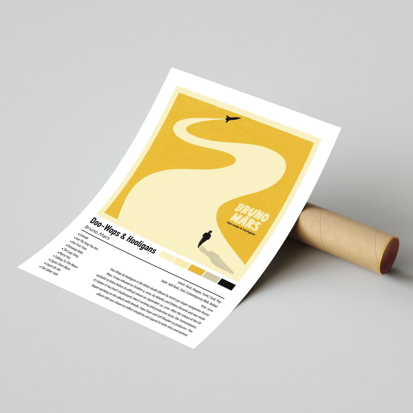 Bruno Mars | Doo-Wops & Hooligans | Custom Album Cover Poster Print