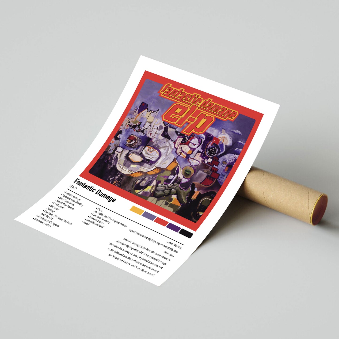 El-P | Fantastic Damage | Custom Album Cover Poster Print