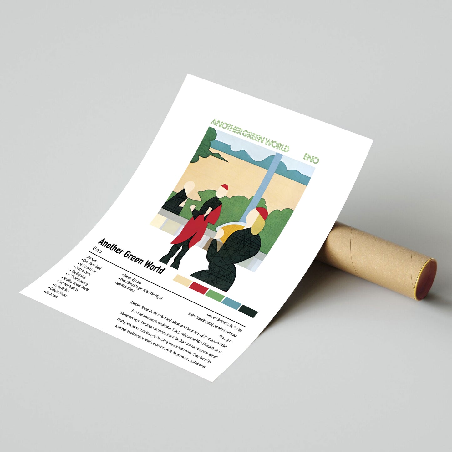 Eno | Another Green World | Custom Album Cover Poster Print
