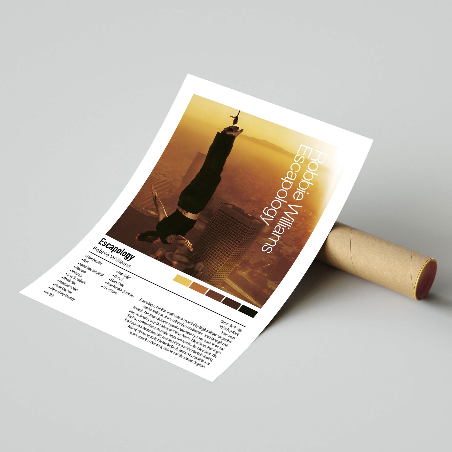 Robbie Williams | Escapology | Custom Album Cover Poster Print