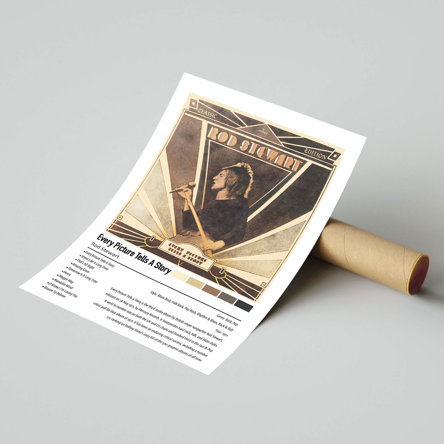 Rod Stewart | Every Picture Tells A Story | Custom Album Cover Poster Print