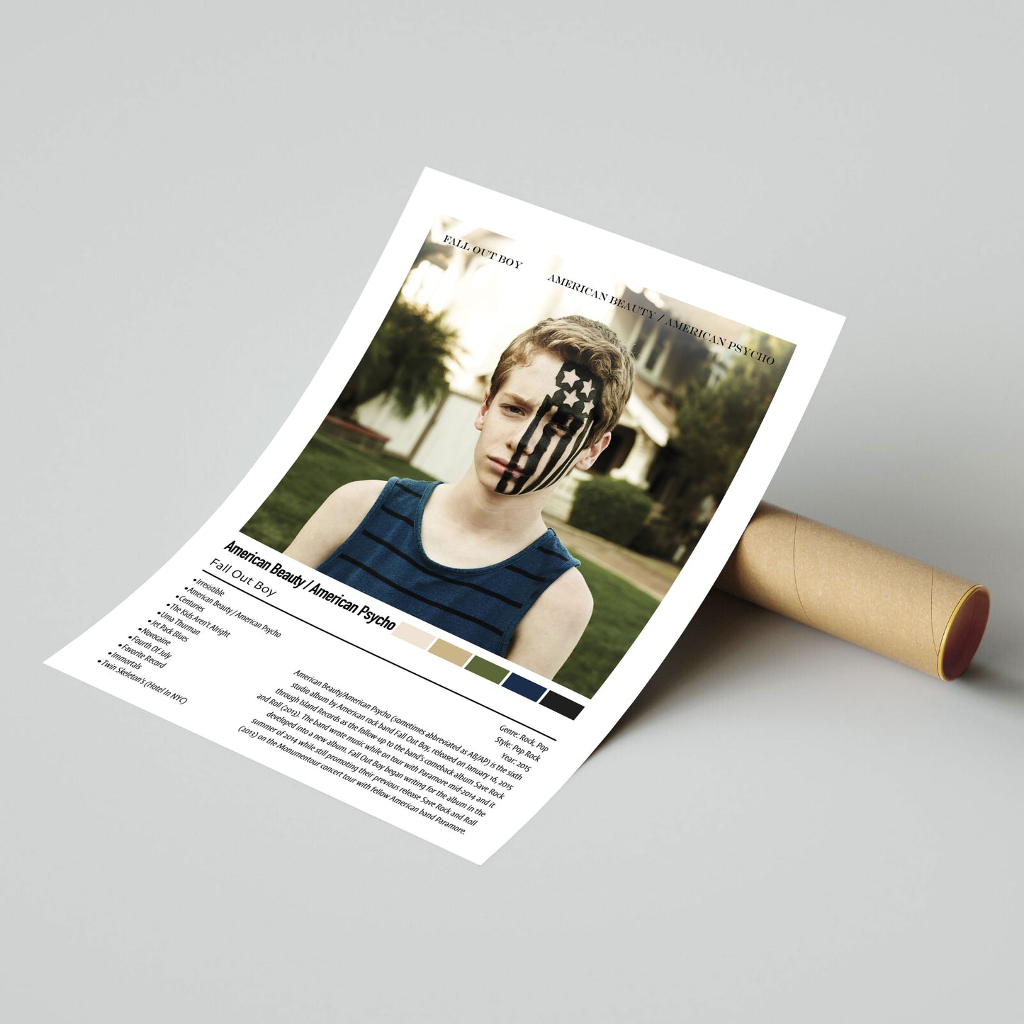 Fall Out Boy | American Beauty / American Psycho | Custom Album Cover Poster Print