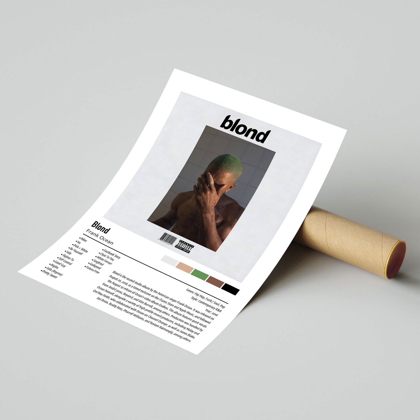 Frank Ocean | Blond | Custom Album Cover Poster Print